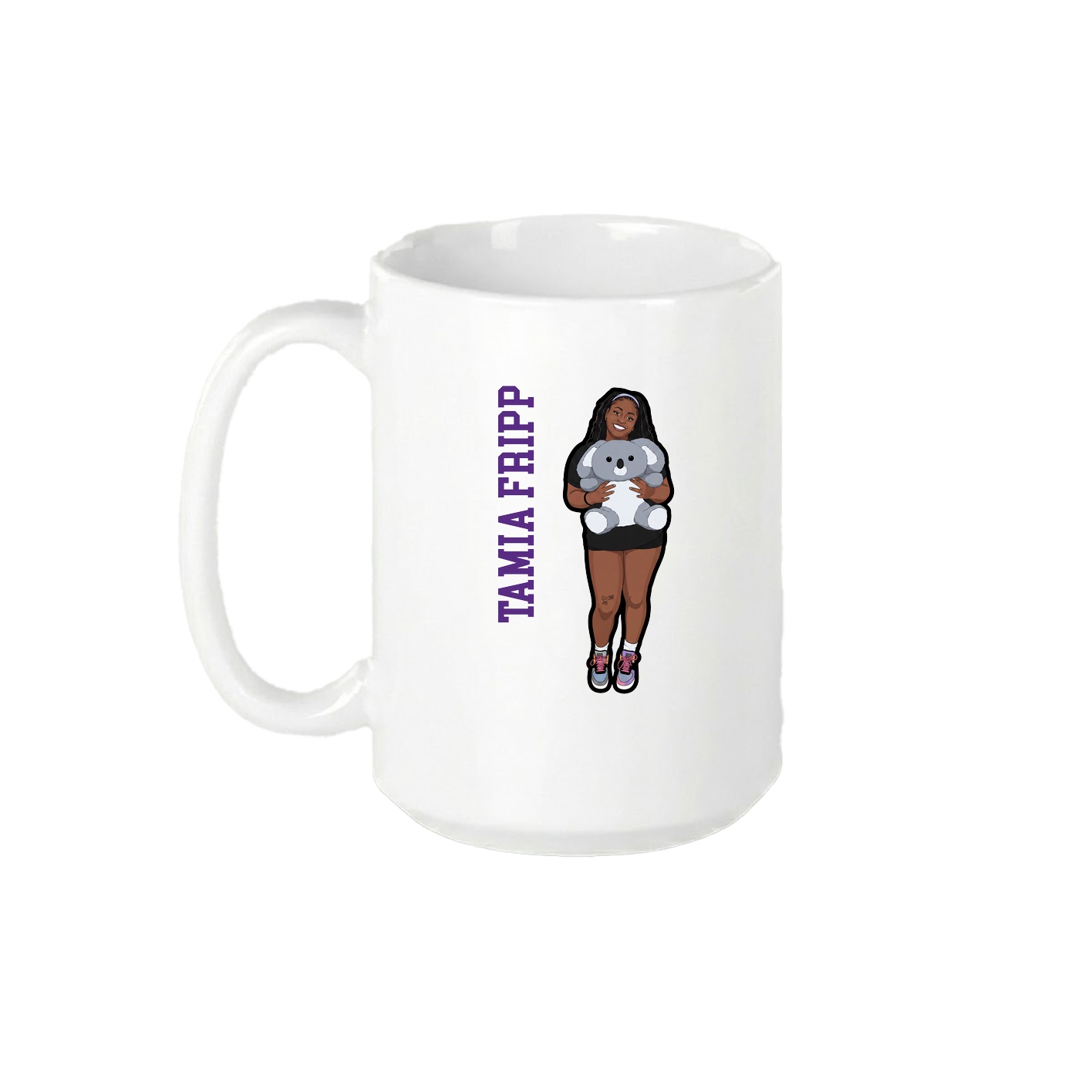 15oz Coffee Mug — Name Vertical in White