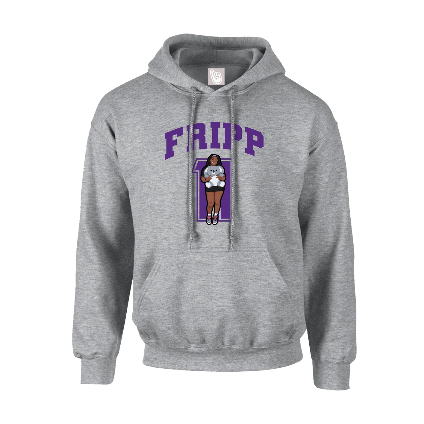 Hoodie — Number in Grey