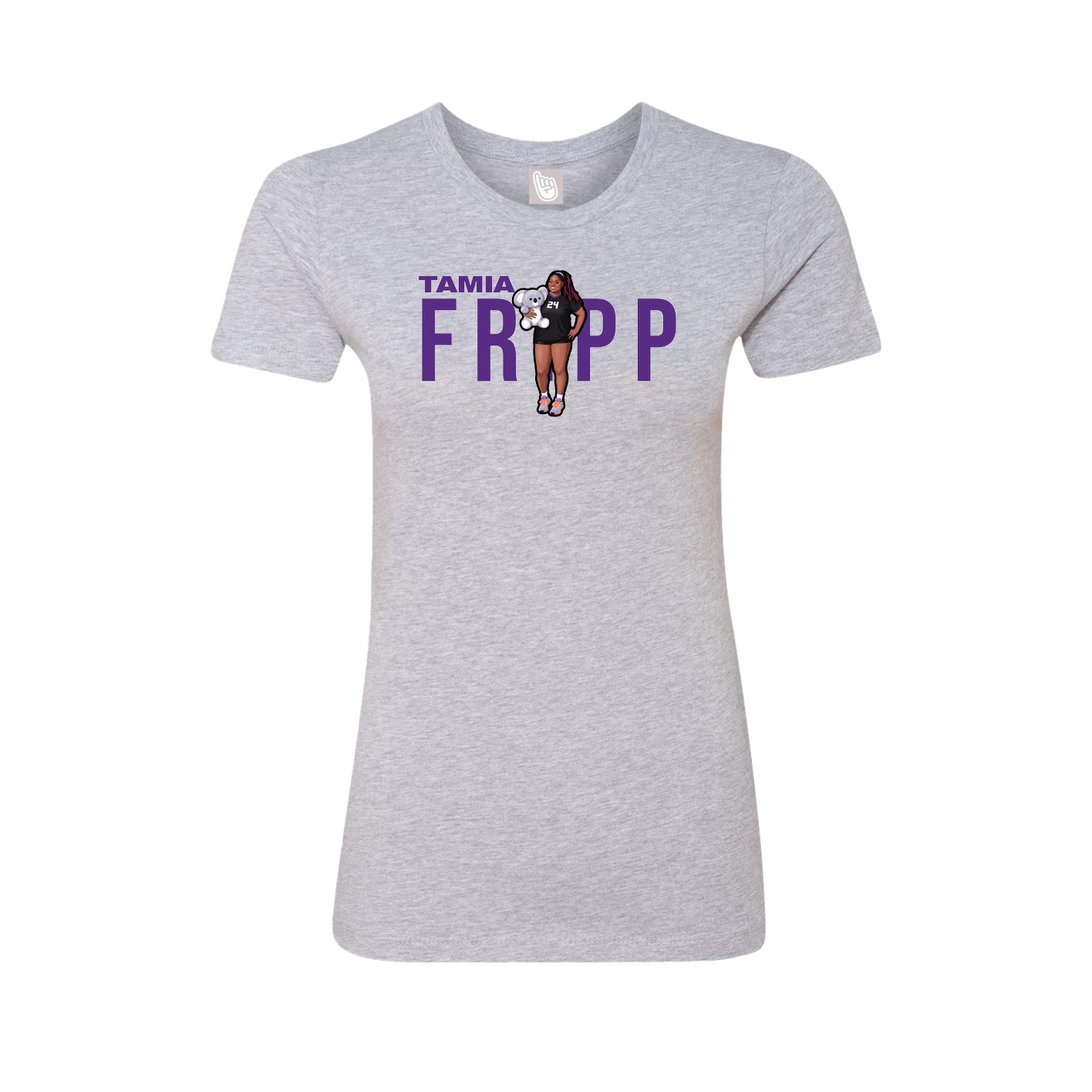 Fitted Women's Tee — Player Name in Grey