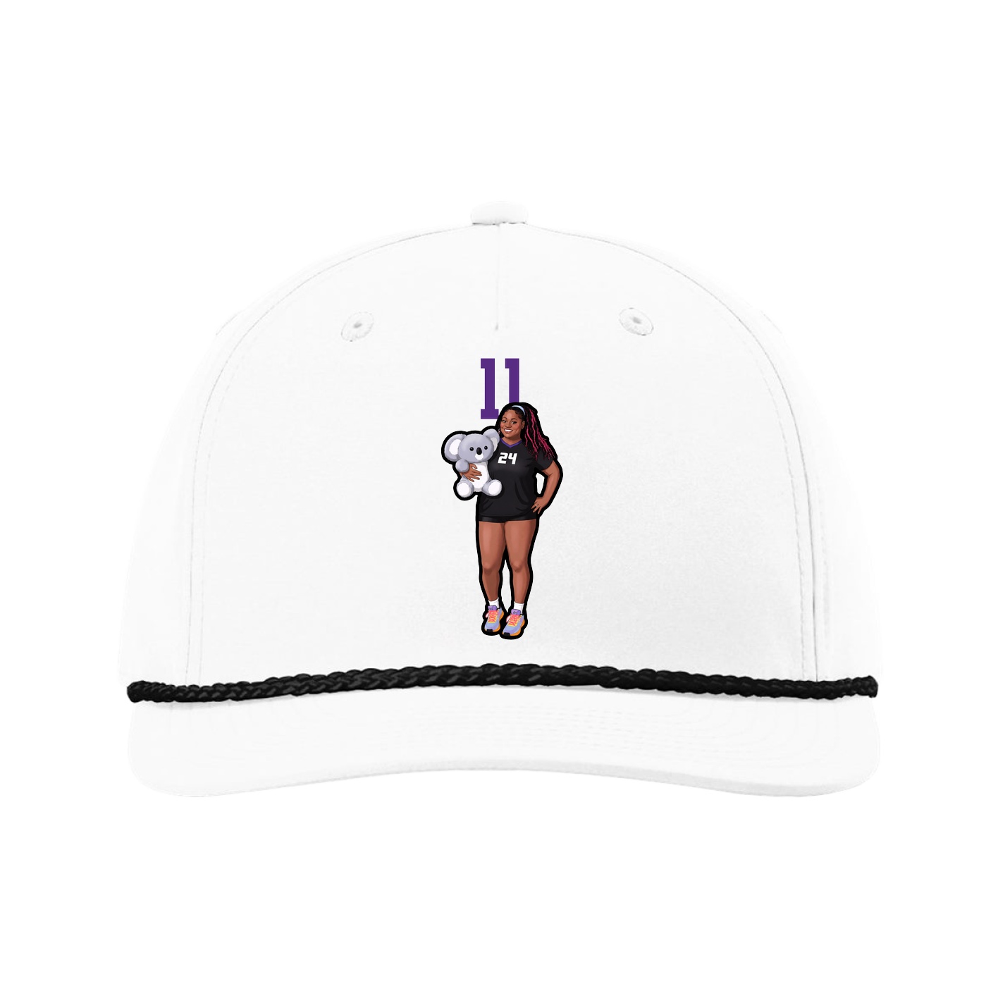Five-Panel Classic Rope Cap — Number Top in White