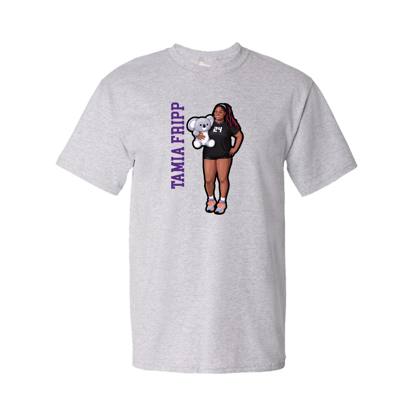 Tee — Name Vertical in Grey