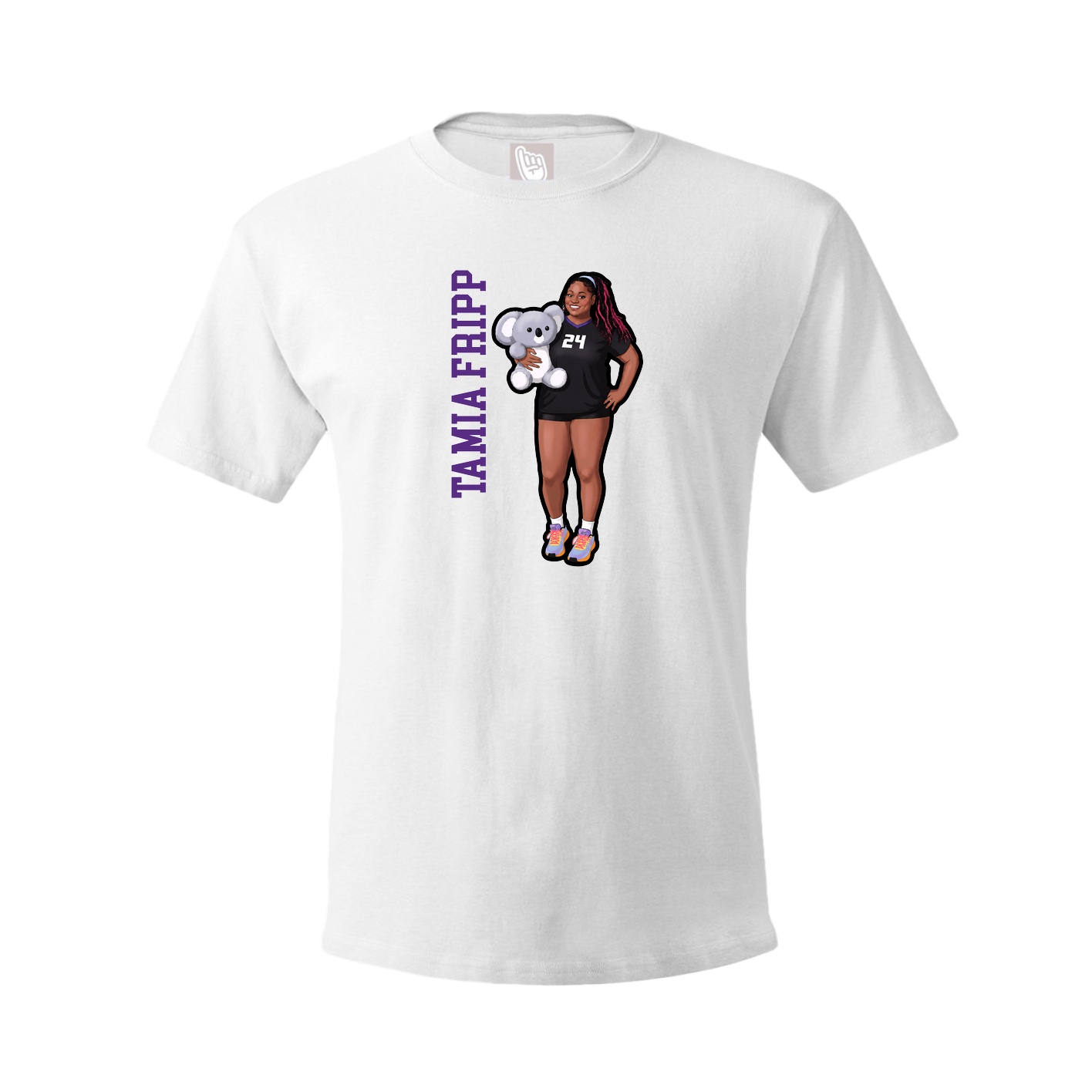 Youth Tee — Name Vertical in White