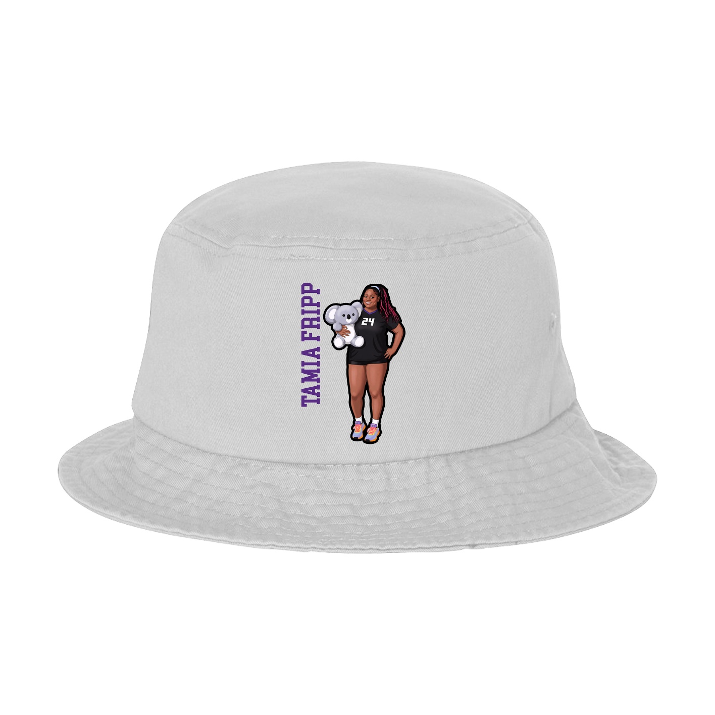 Bucket Cap — Name Vertical in White