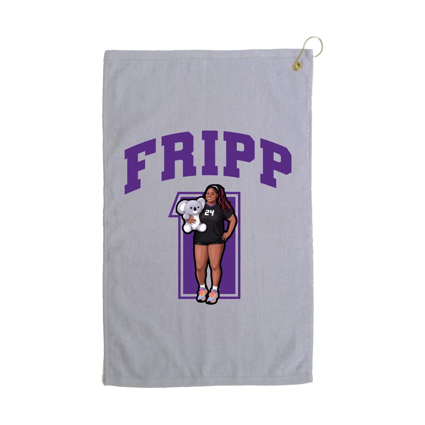 Golf Towel — Number in Grey