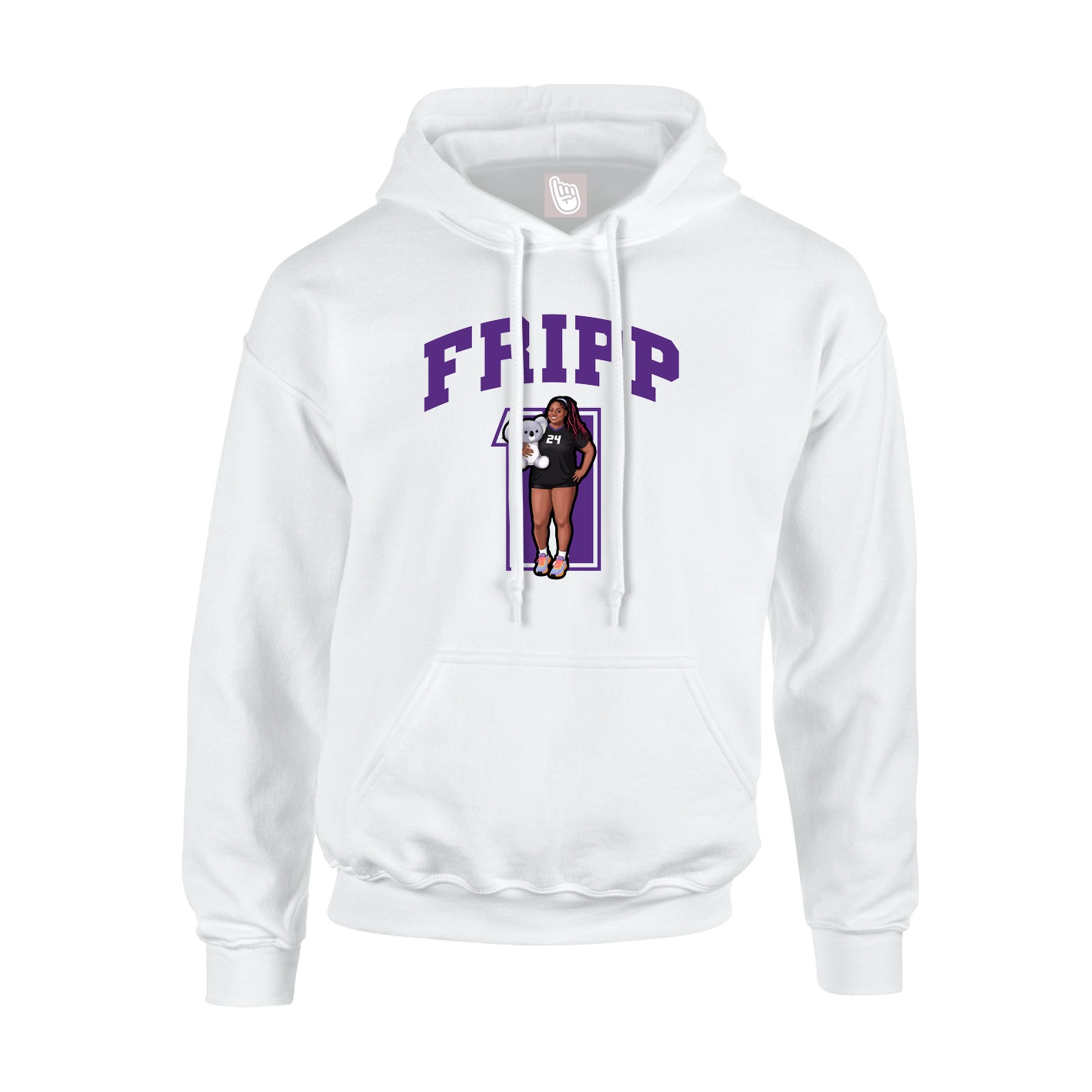 Youth Hoodie — Number in White