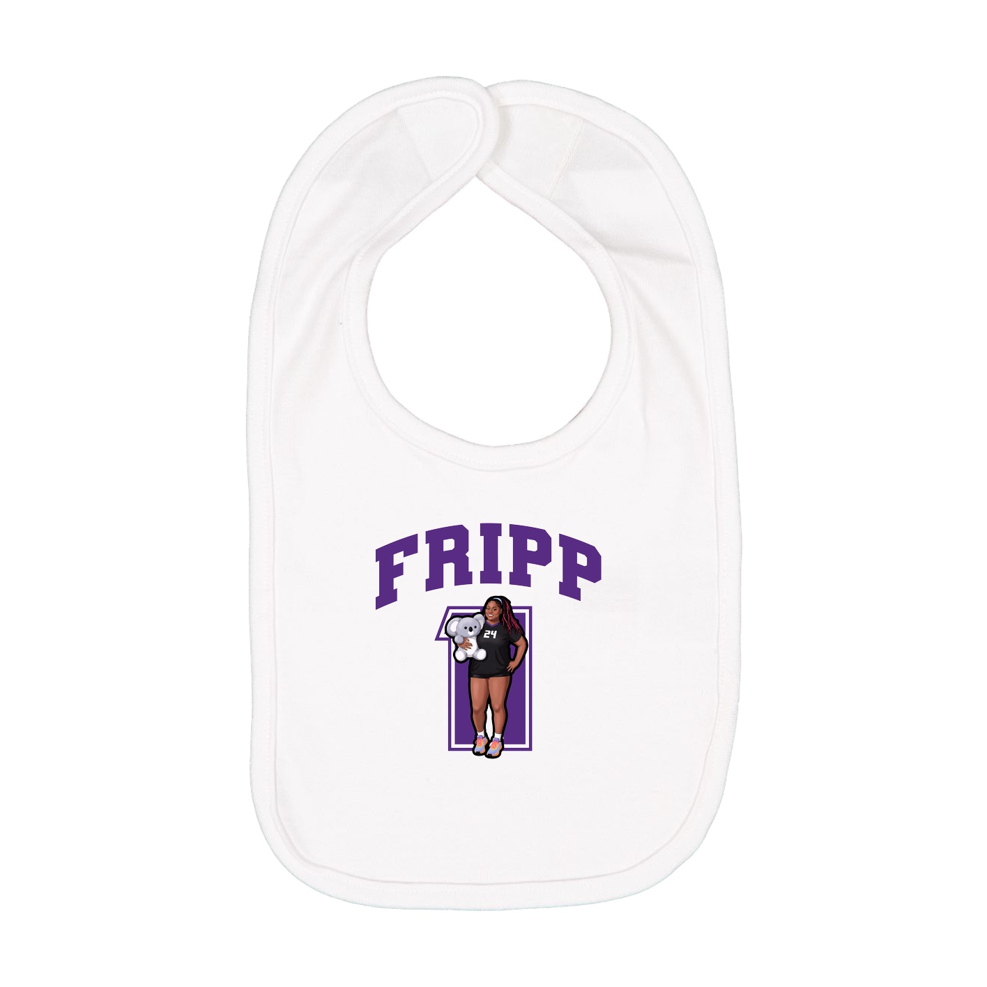 Infant Bib — Number in White