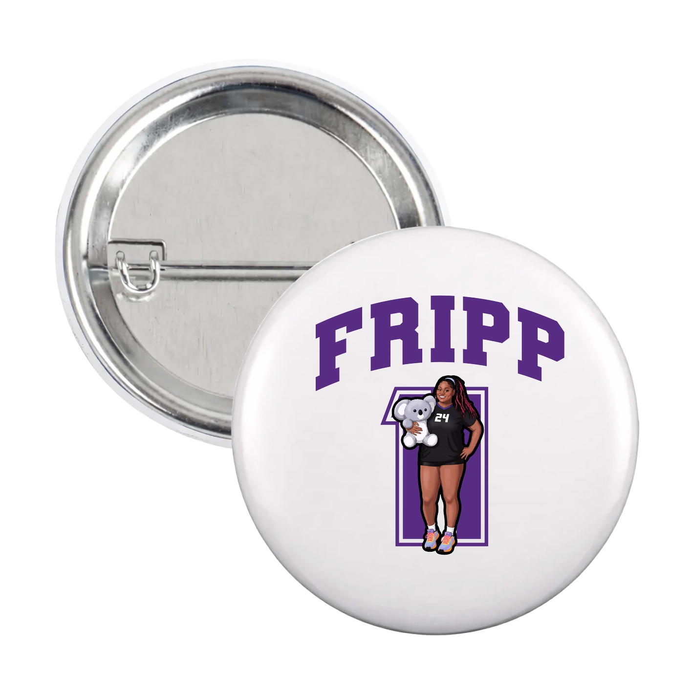 Game Day Button — Number in White