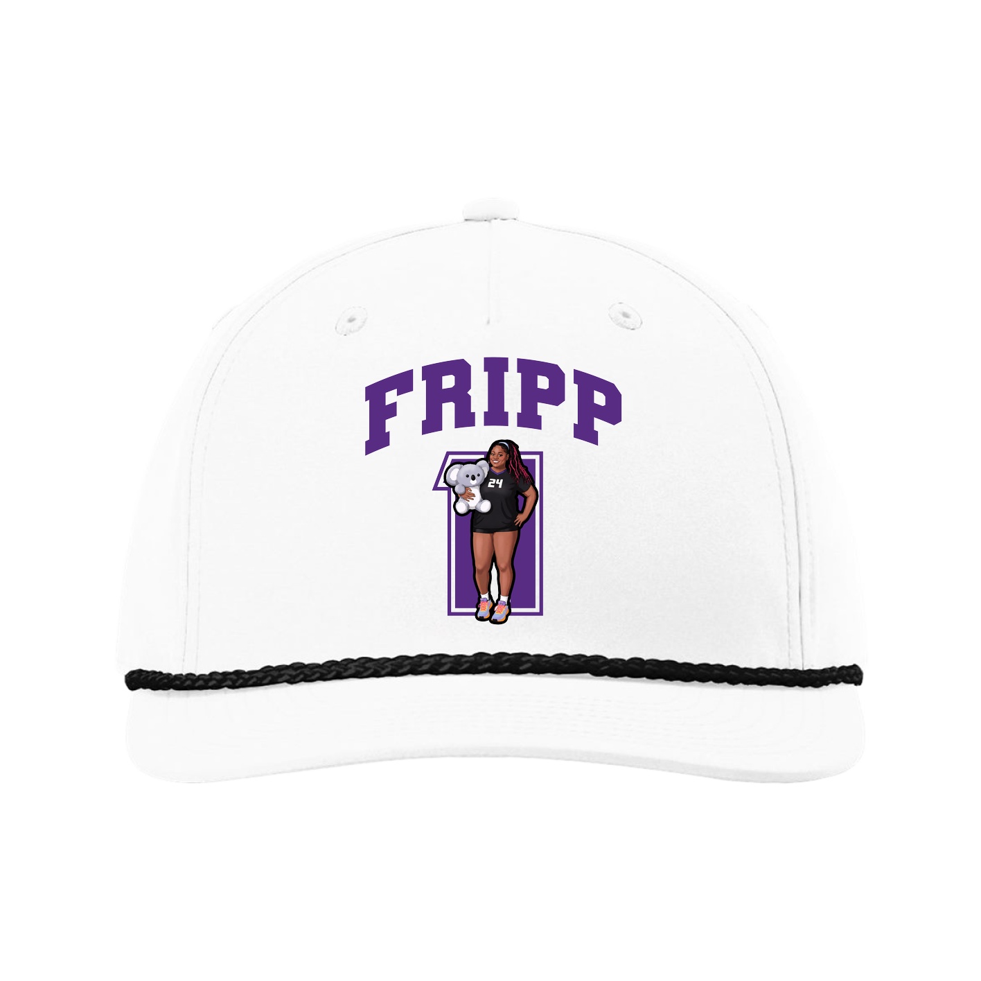 Five-Panel Classic Rope Cap — Number in White