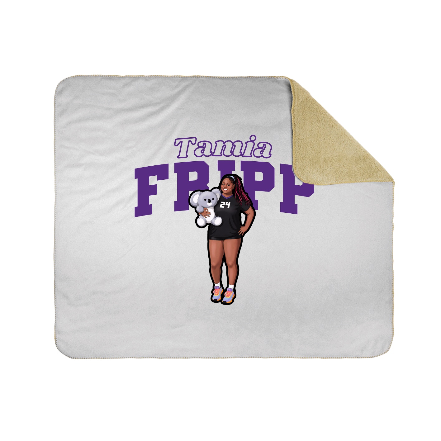 Throw Blanket — Name Arch in White