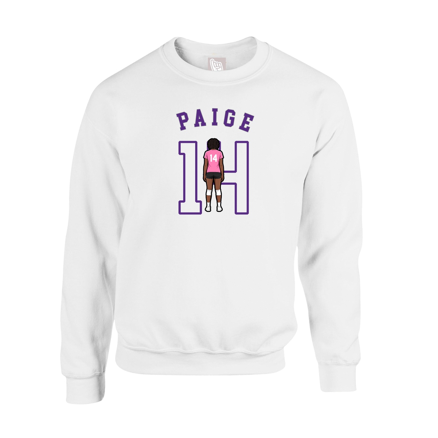 Fleece Crew — Shirsey Arch in White