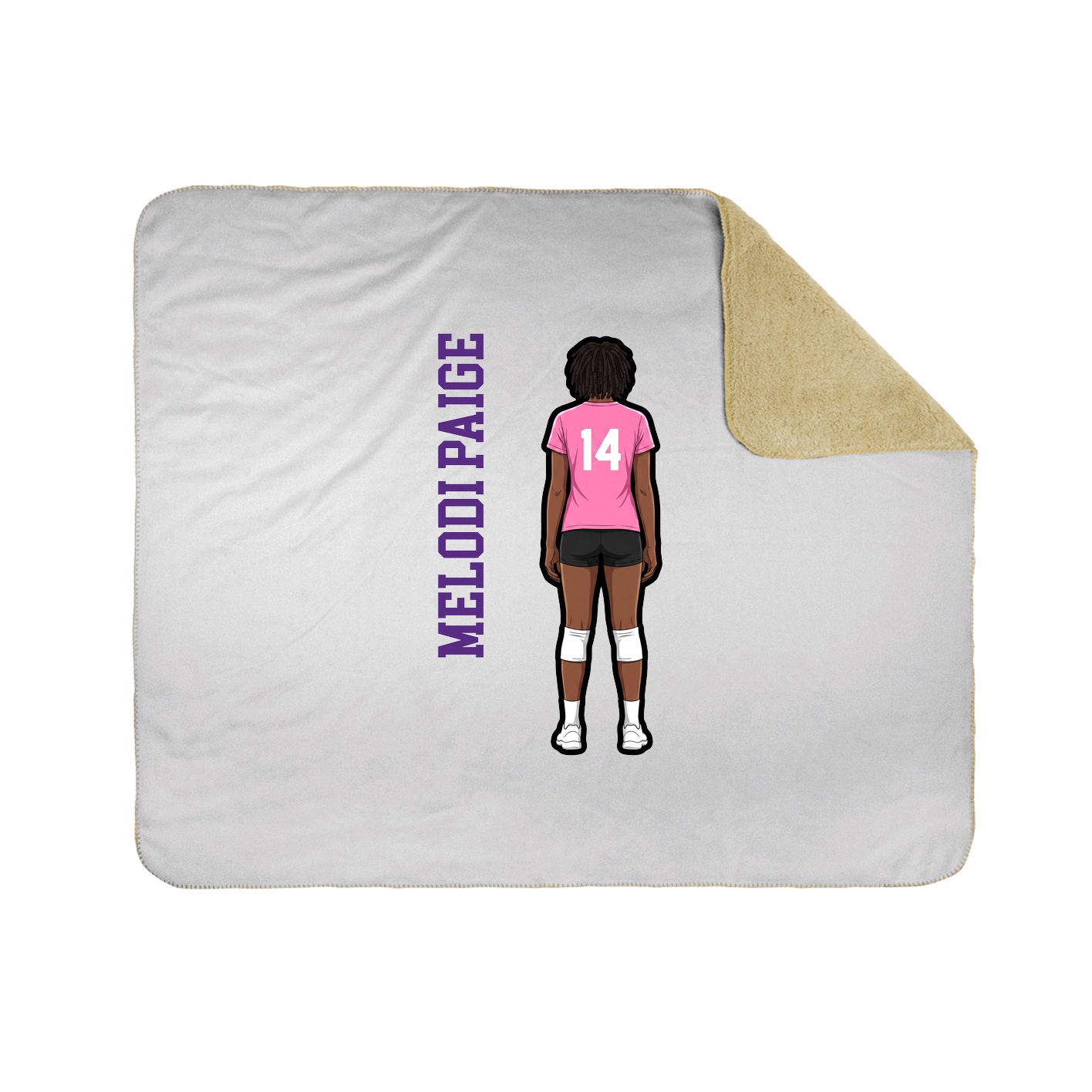 Throw Blanket — Name Vertical in White