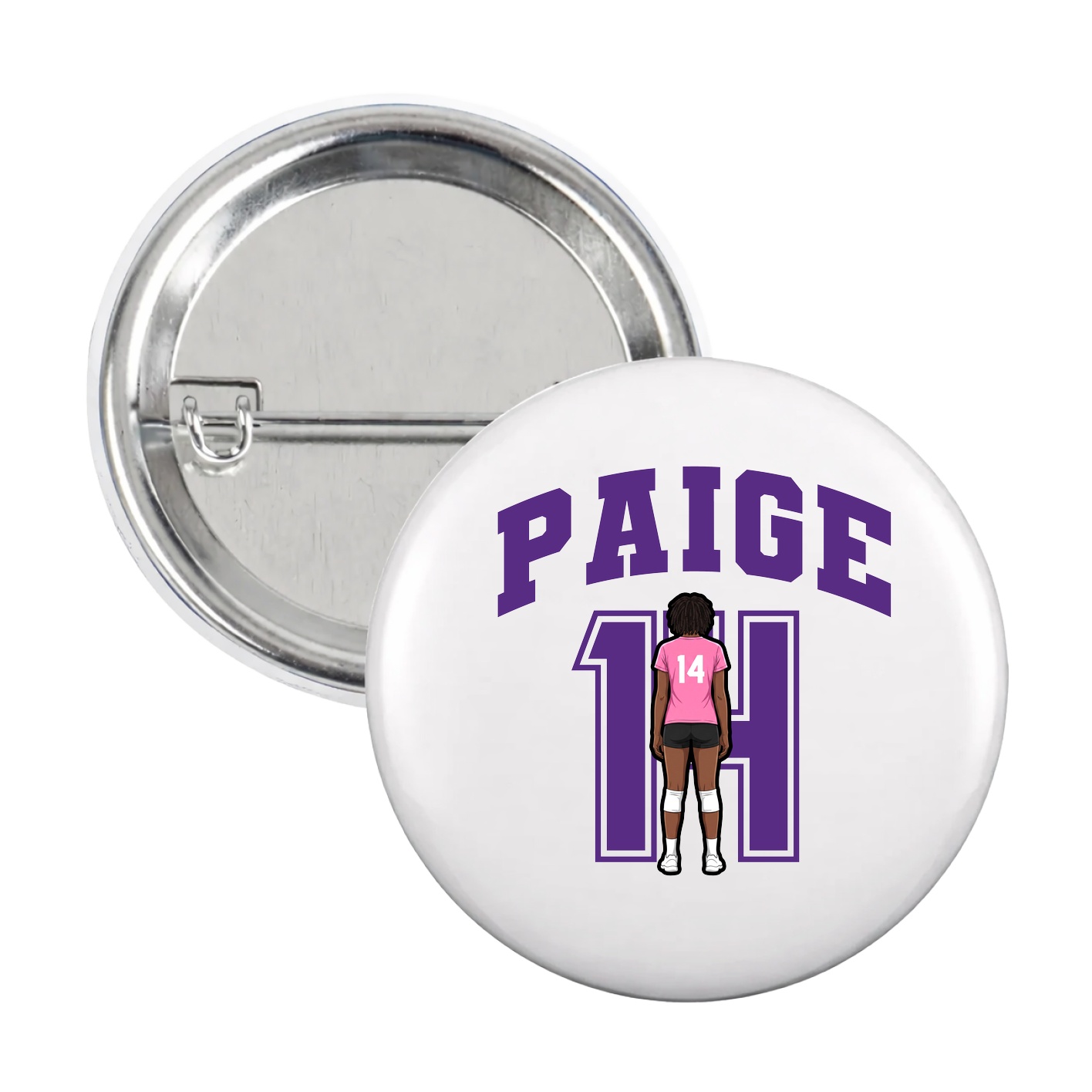 Game Day Button — Number in White