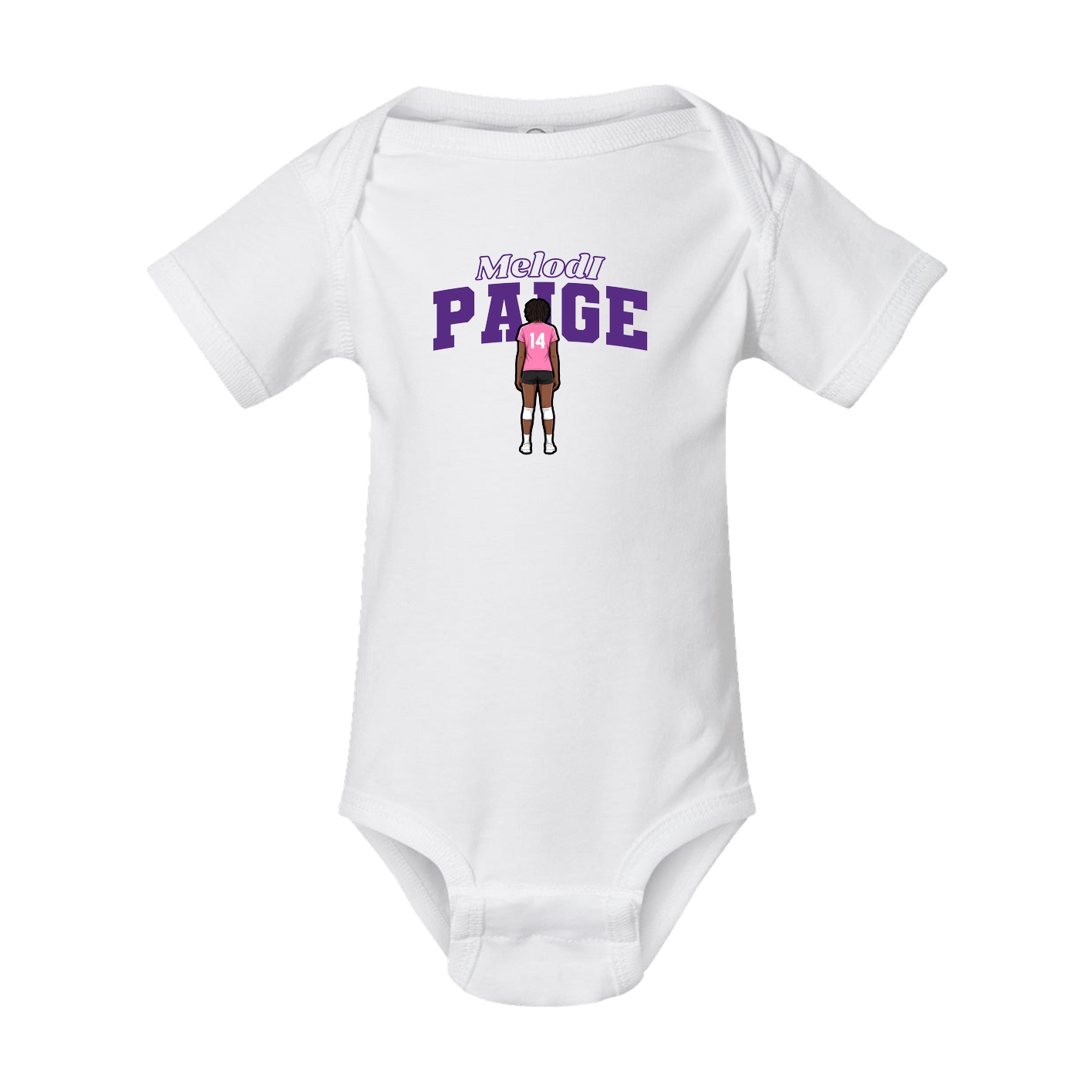 Baby Onesie — Name Arch in White