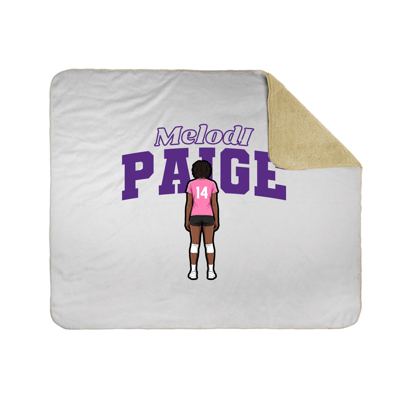 Throw Blanket — Name Arch in White