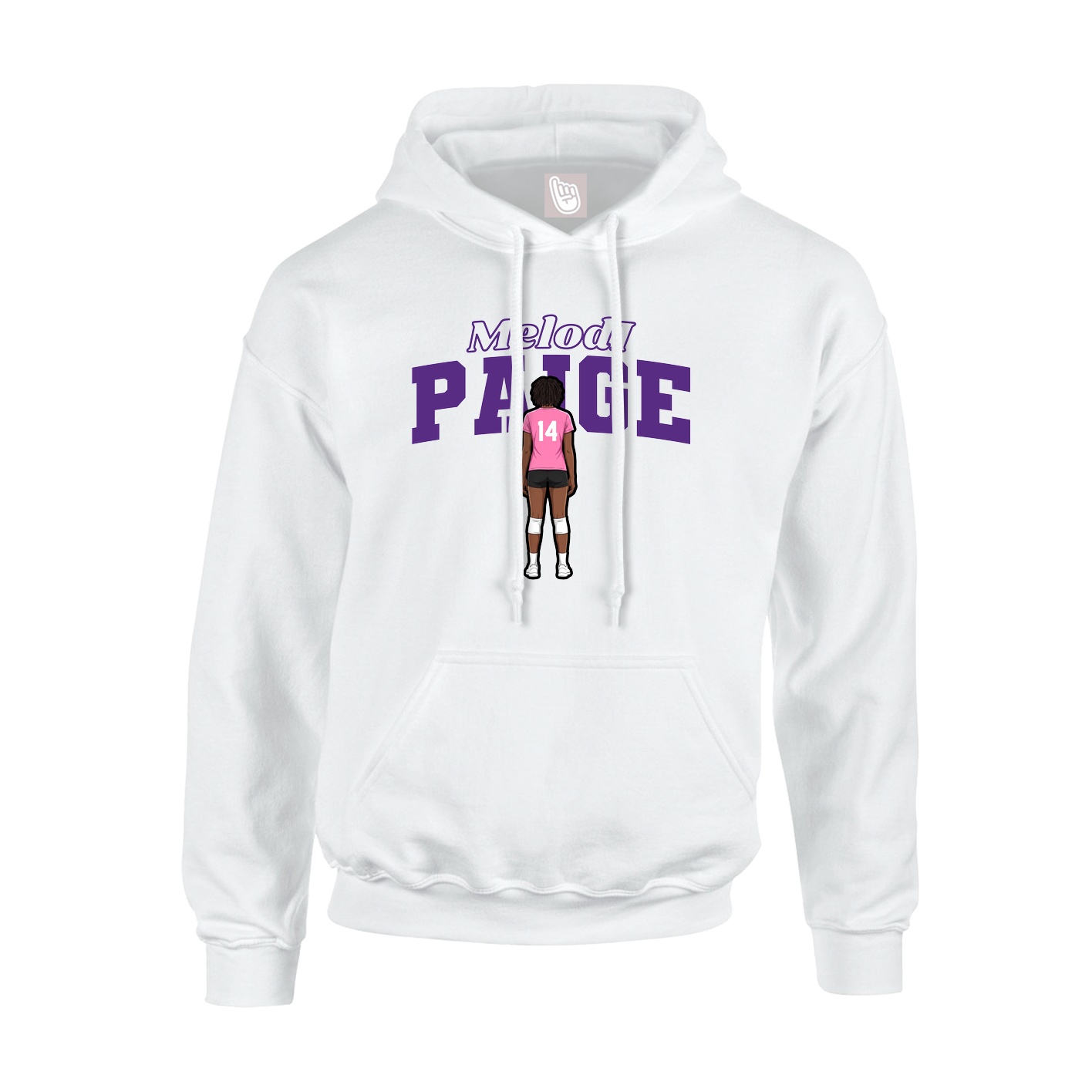 Hoodie — Name Arch in White