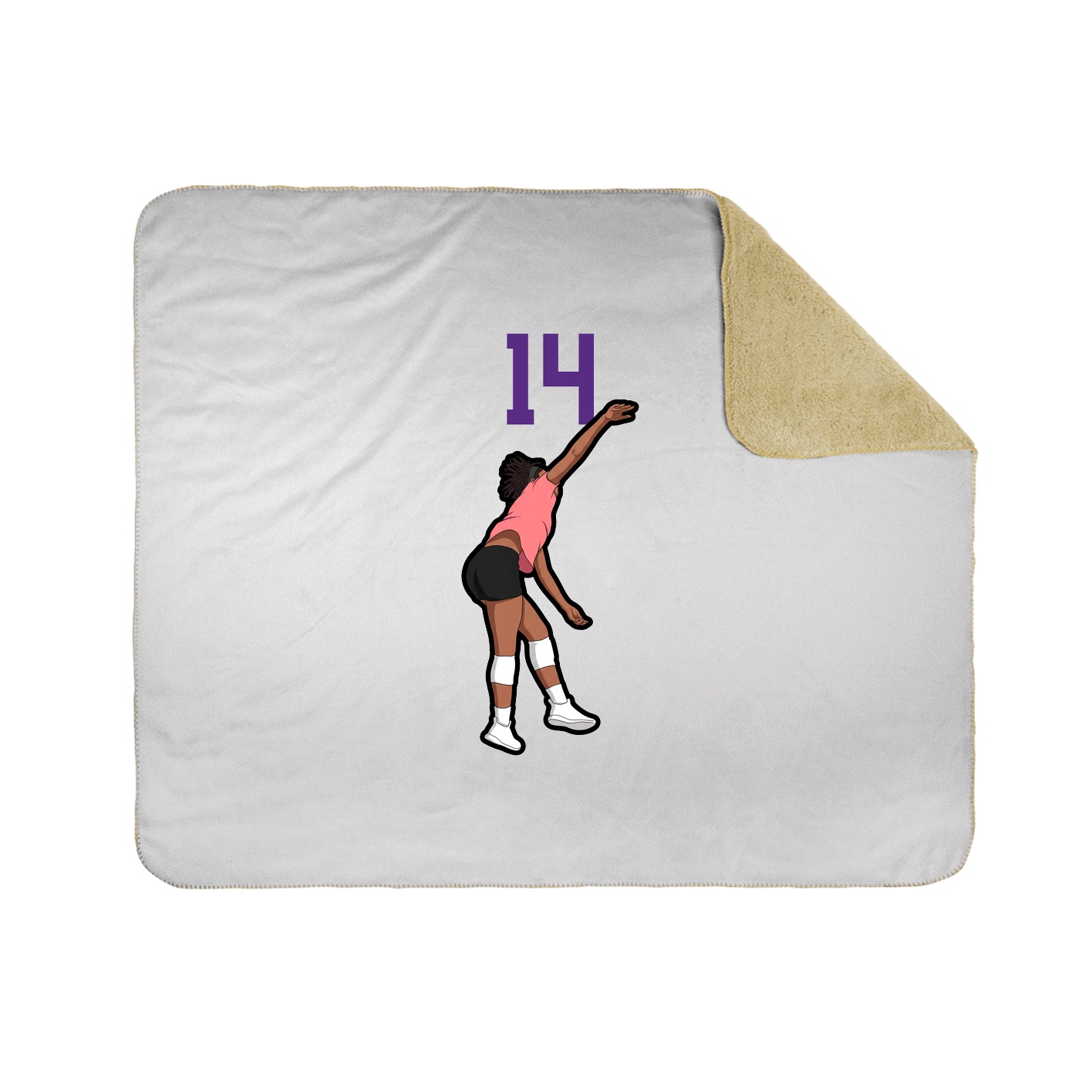 Throw Blanket — Number Top in White