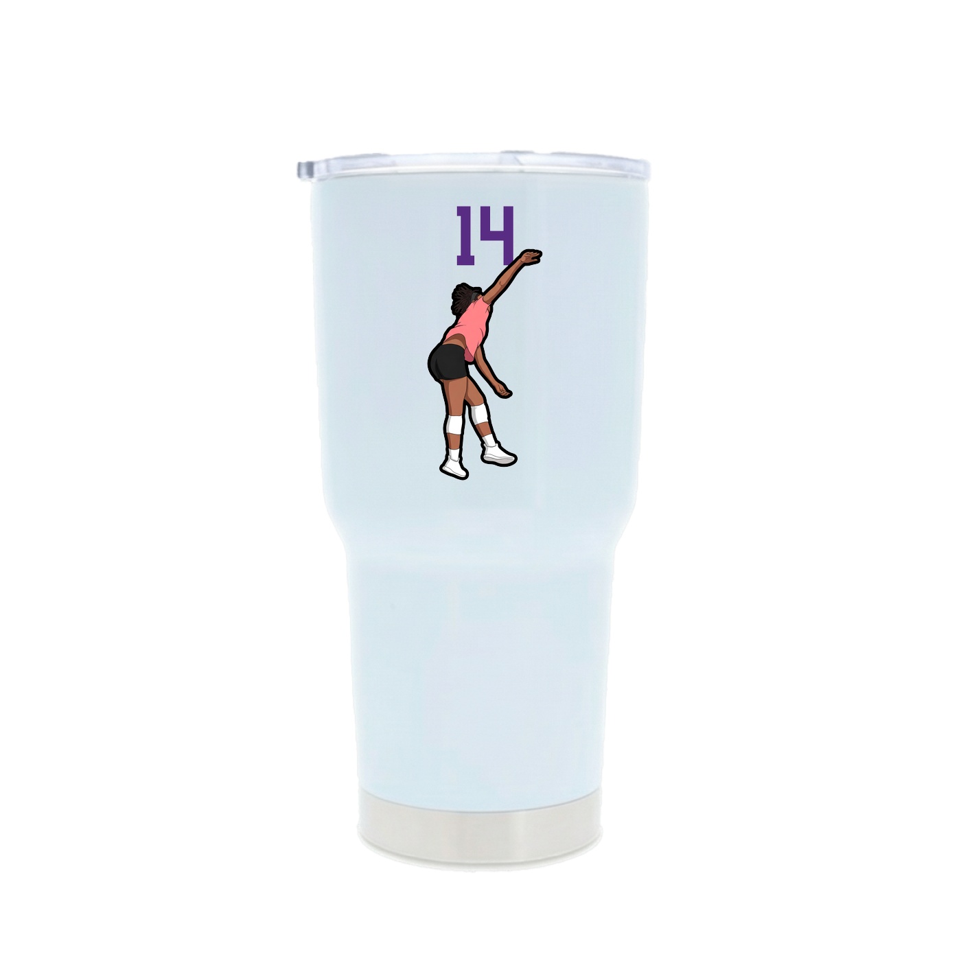 30oz Stainless Steel Tumbler — Number Top in White