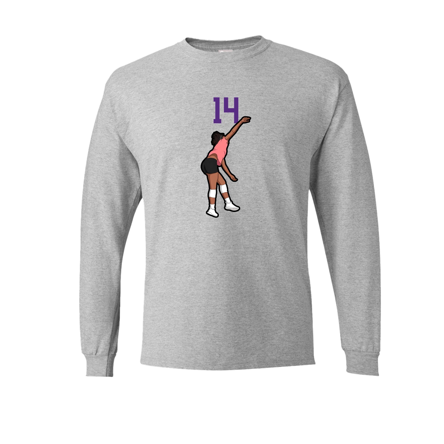 Long Sleeve Tee — Number Top in Grey