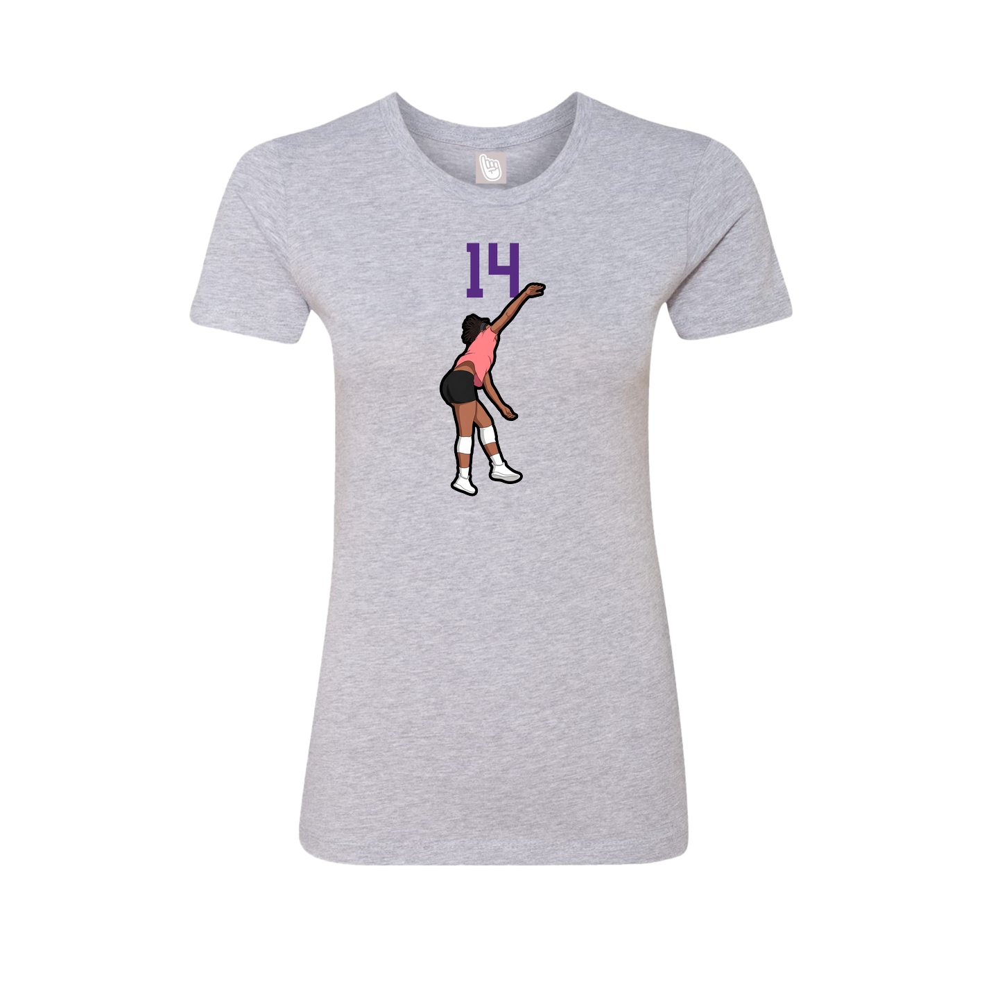 Fitted Women's Tee — Number Top in Grey