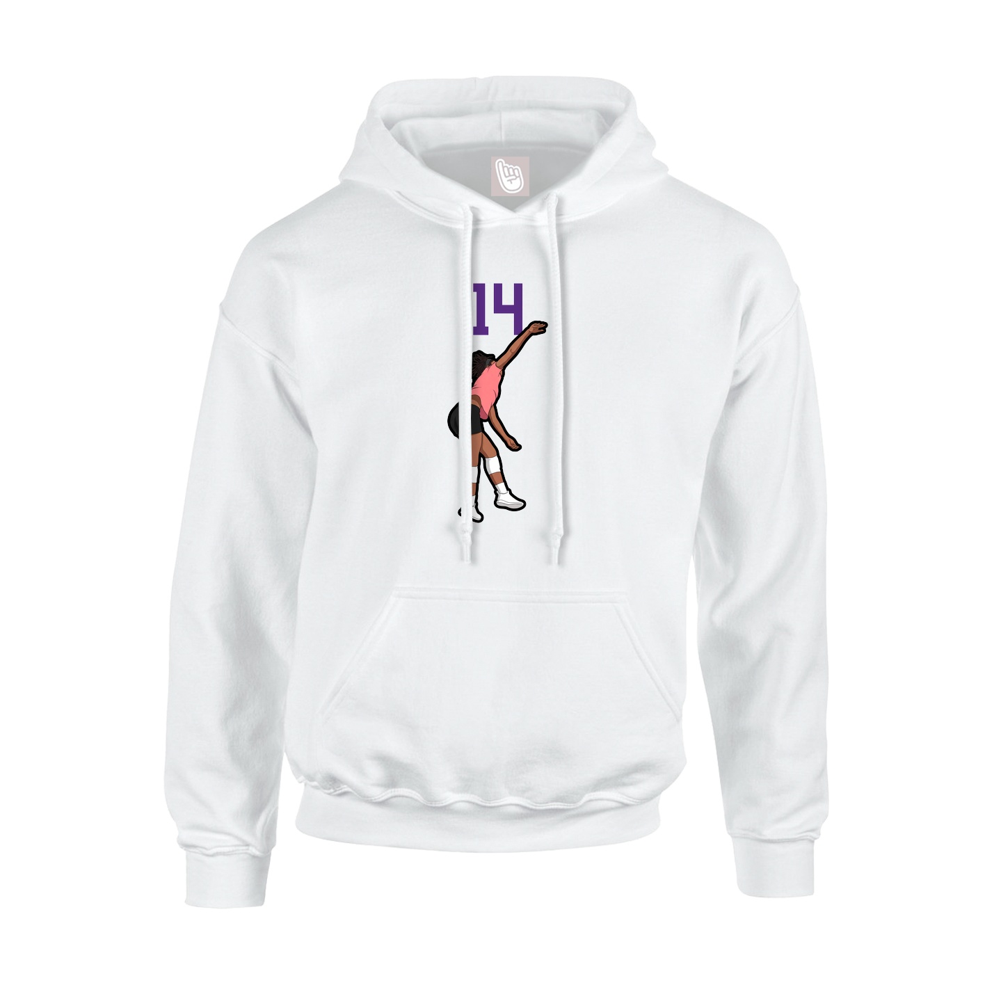 Youth Hoodie — Number Top in White