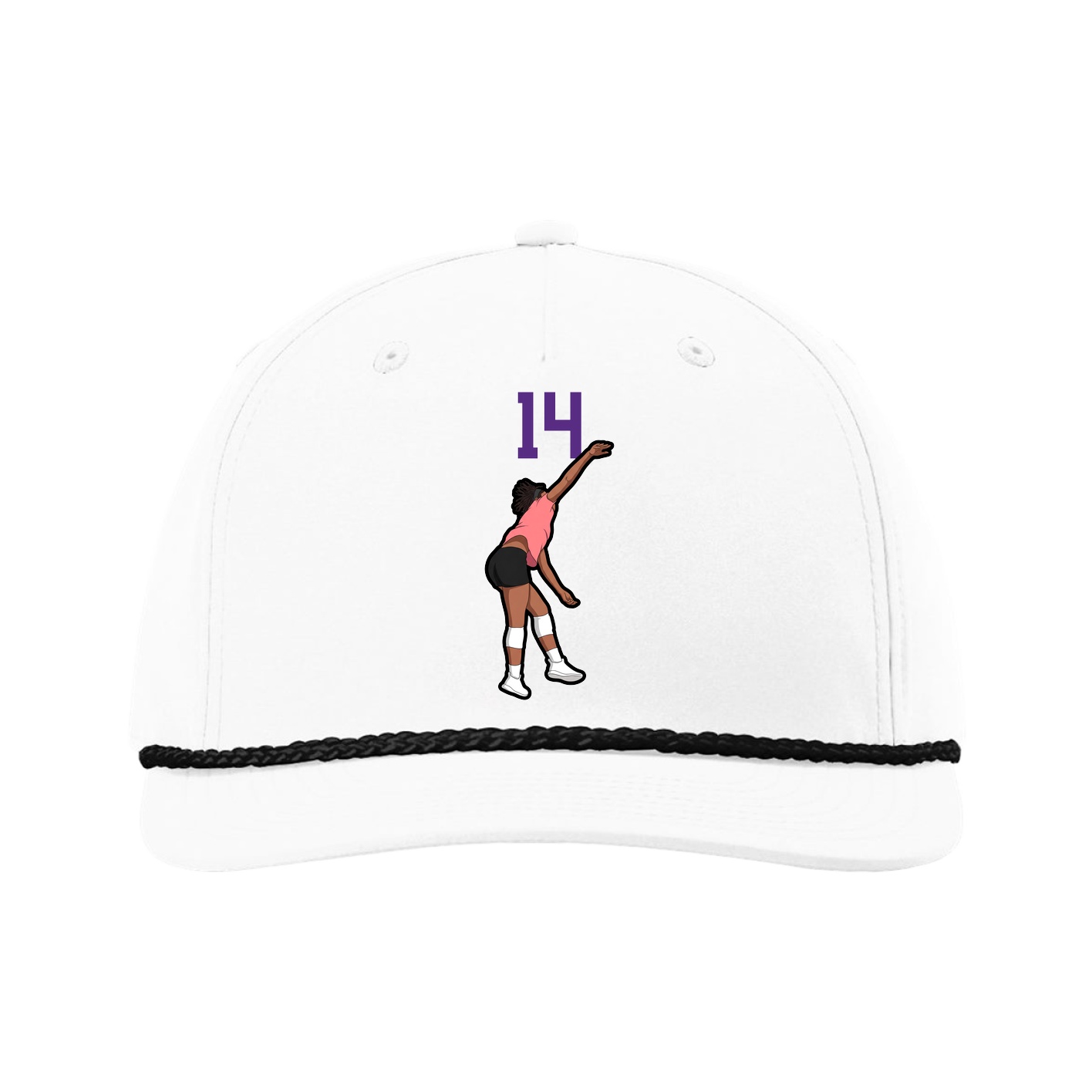 Five-Panel Classic Rope Cap — Number Top in White