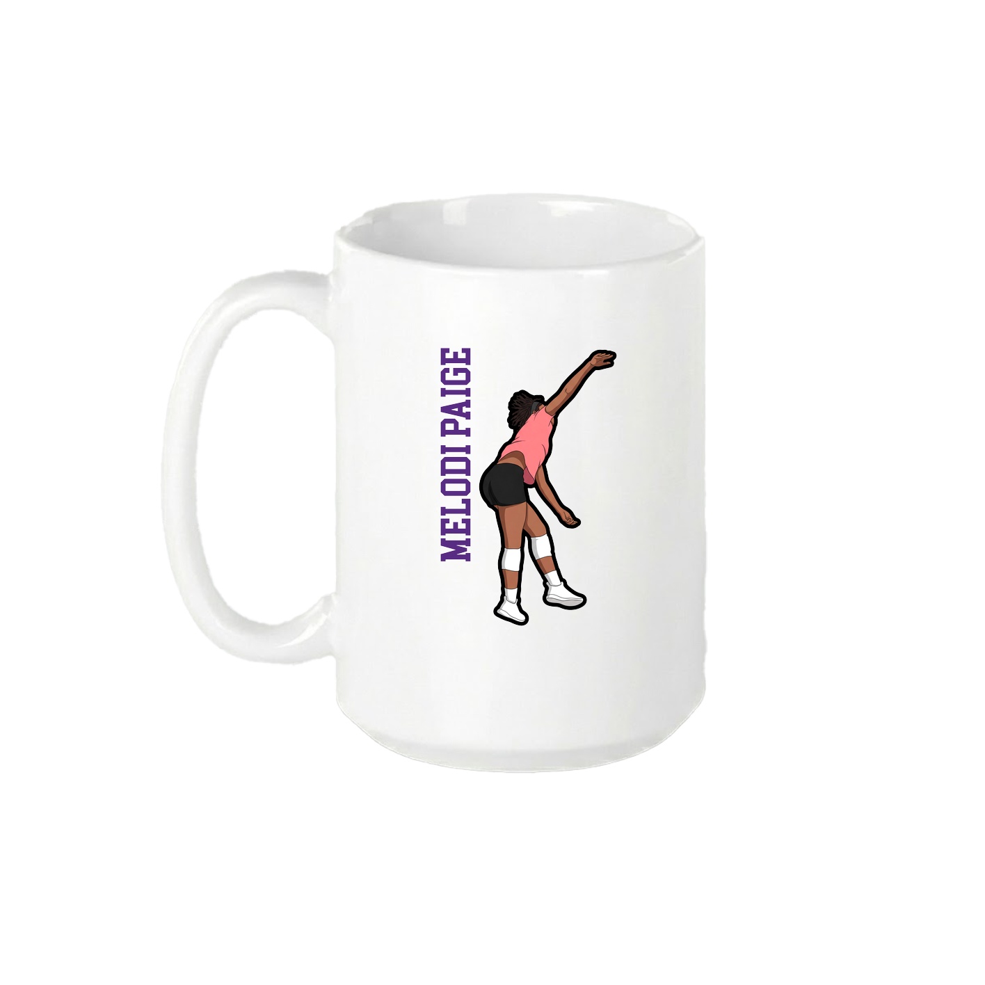 15oz Coffee Mug — Name Vertical in White
