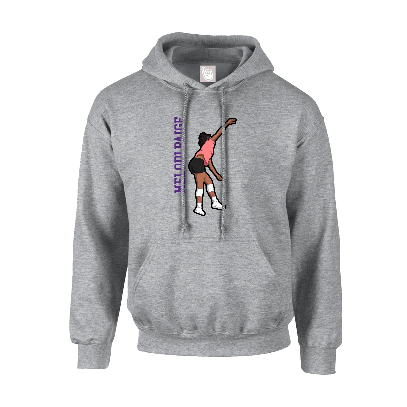 Hoodie — Name Vertical in Grey