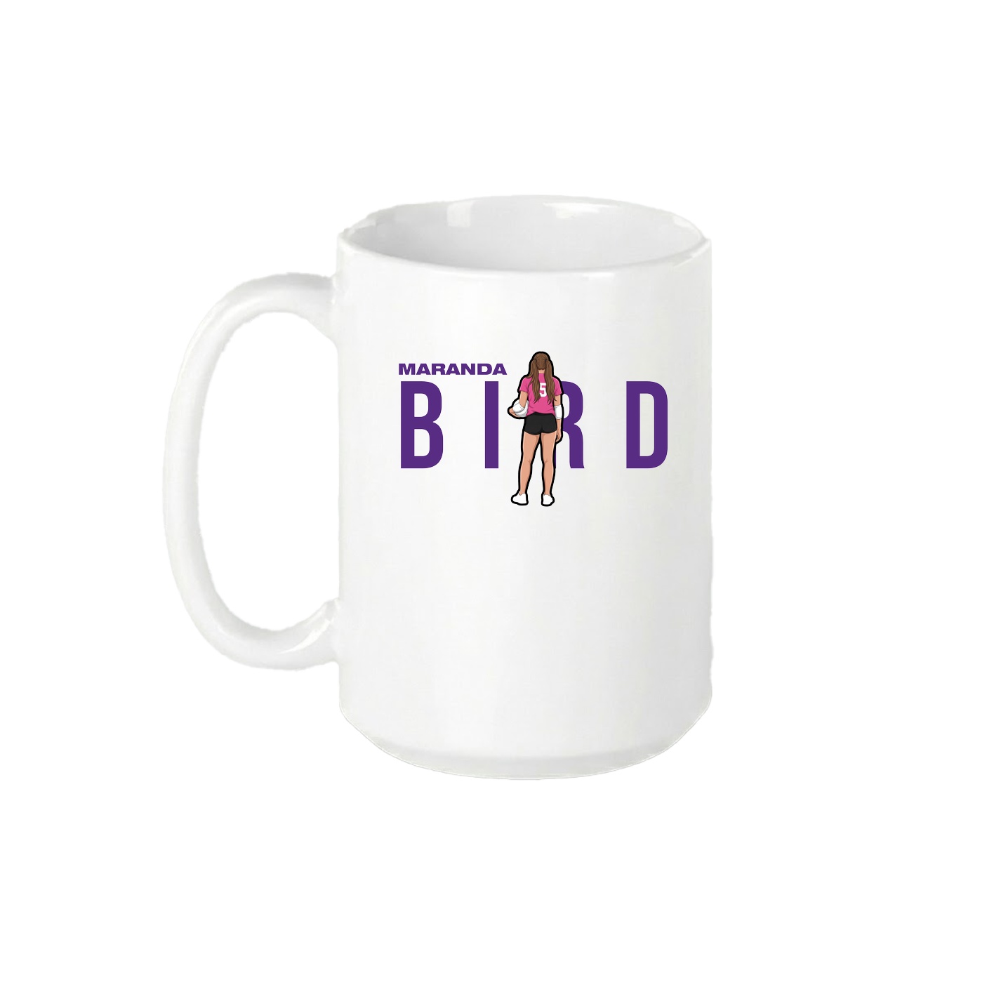 15oz Coffee Mug — Player Name in White