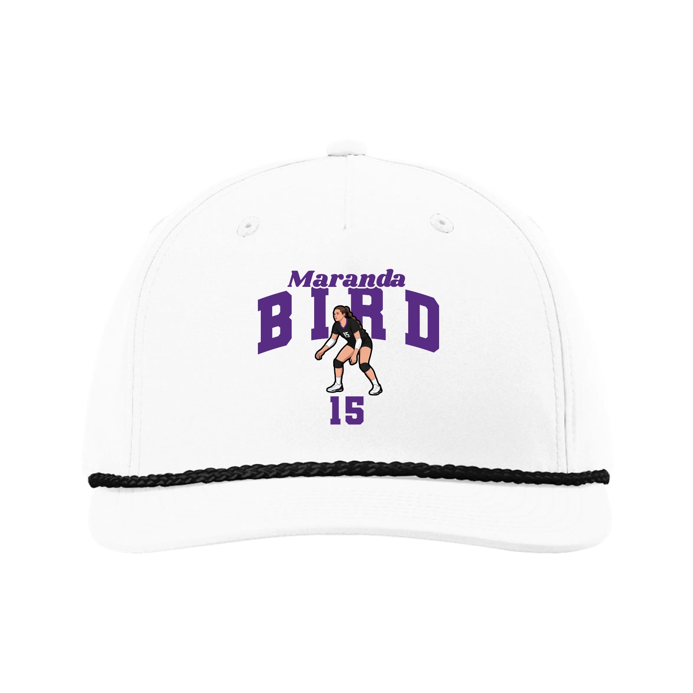 Five-Panel Classic Rope Cap — Signature Arch in White