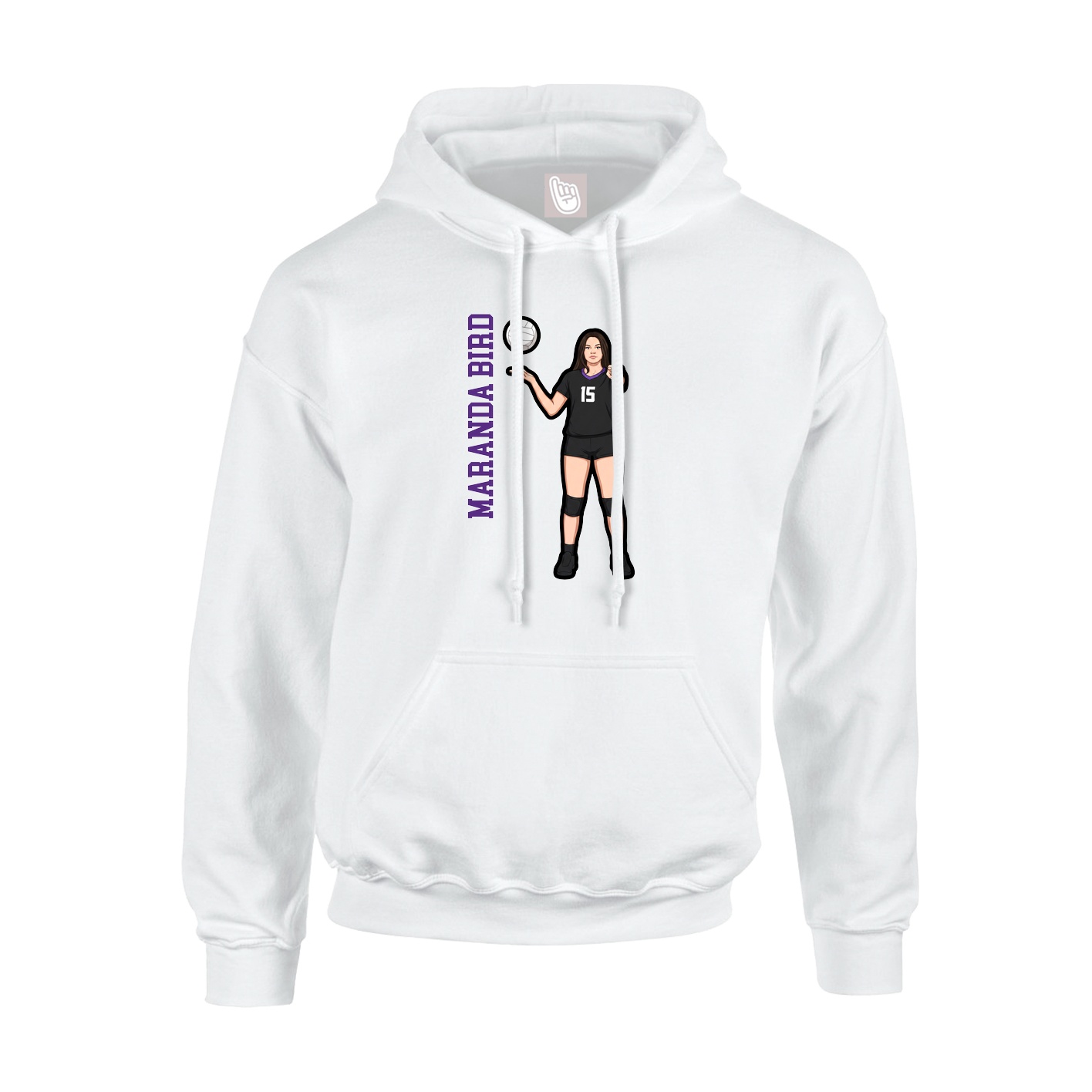 Youth Hoodie — Name Vertical in White