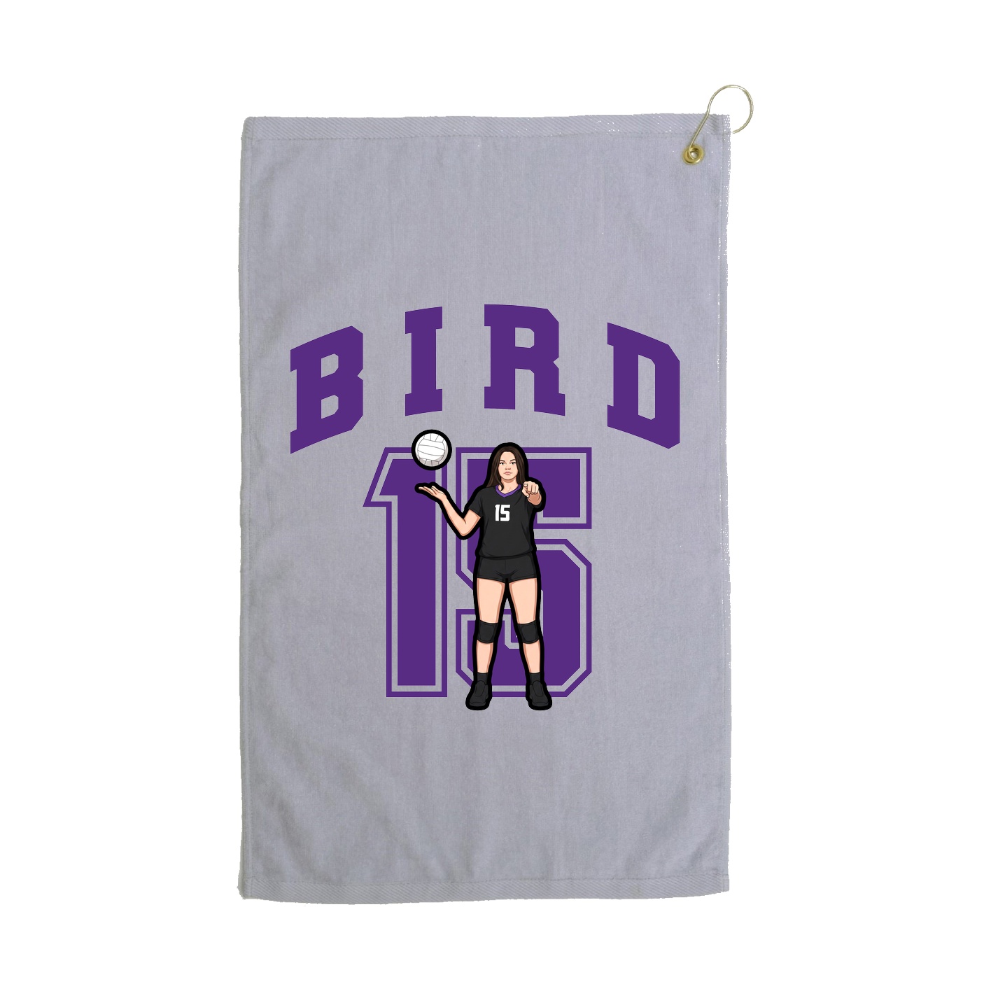 Golf Towel — Number in Grey