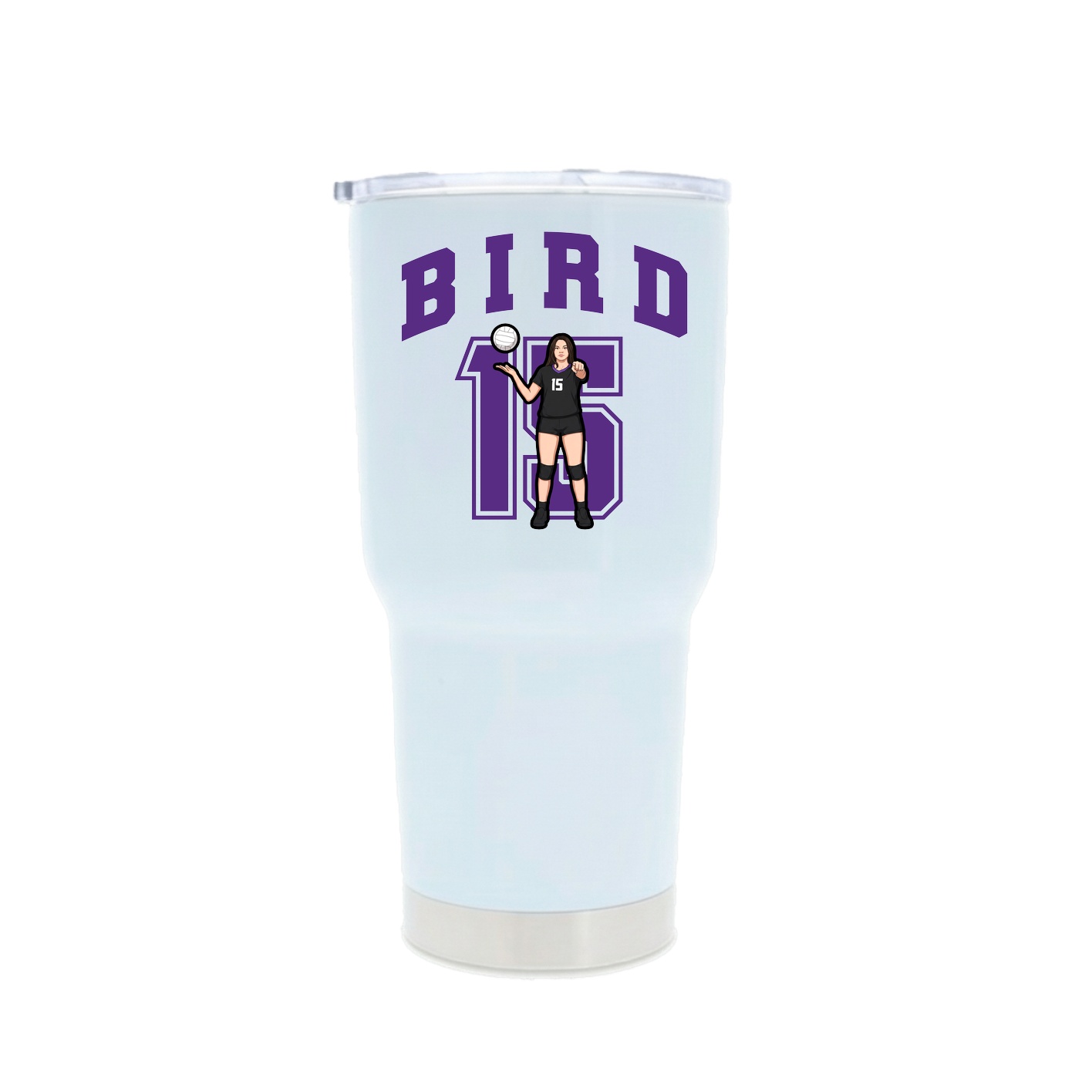 30oz Stainless Steel Tumbler — Number in White