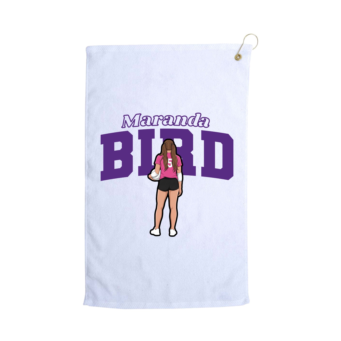 Golf Towel — Name Arch in White