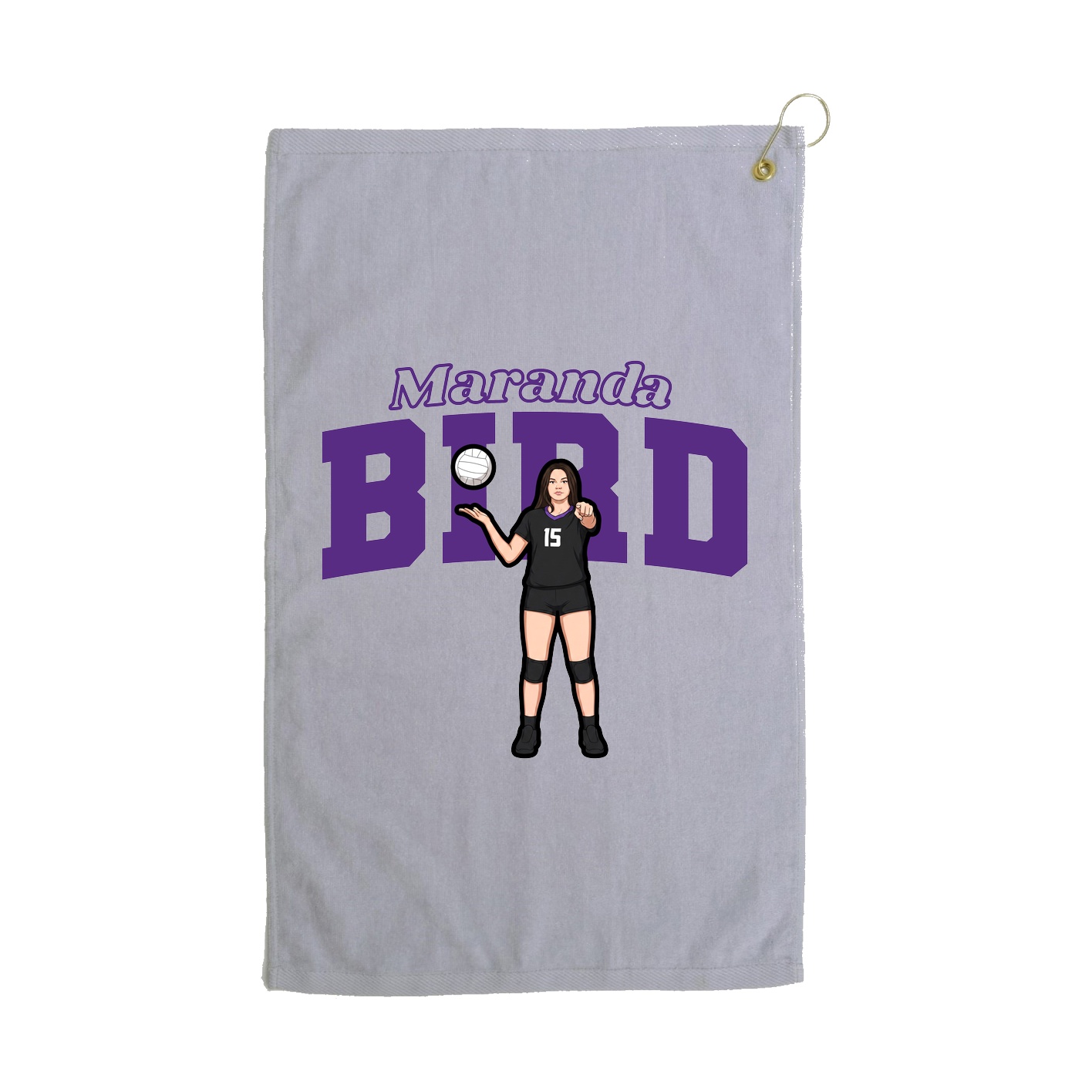 Golf Towel — Name Arch in Grey