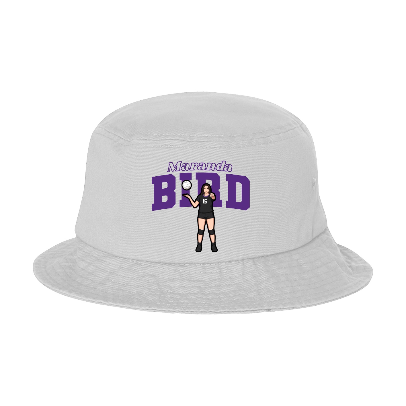 Bucket Cap — Name Arch in White