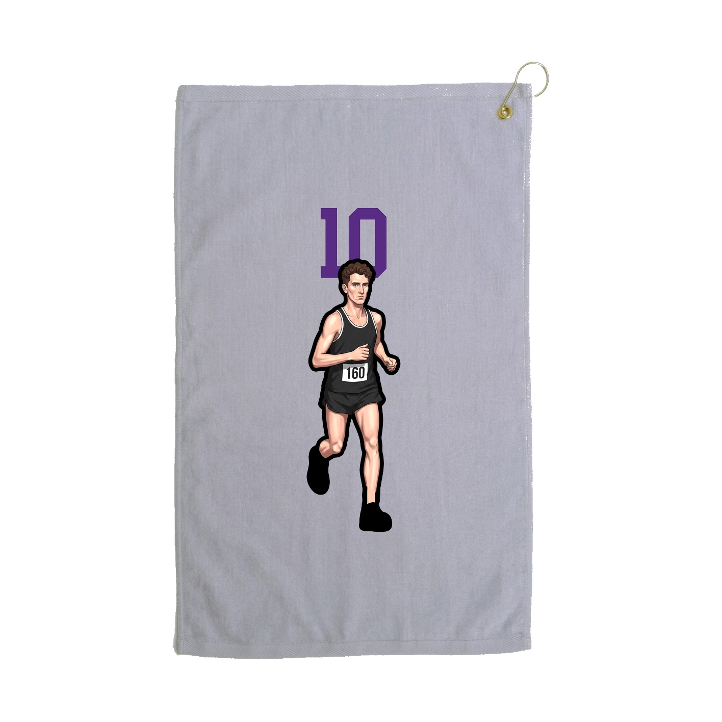 Golf Towel — Number Top in Grey