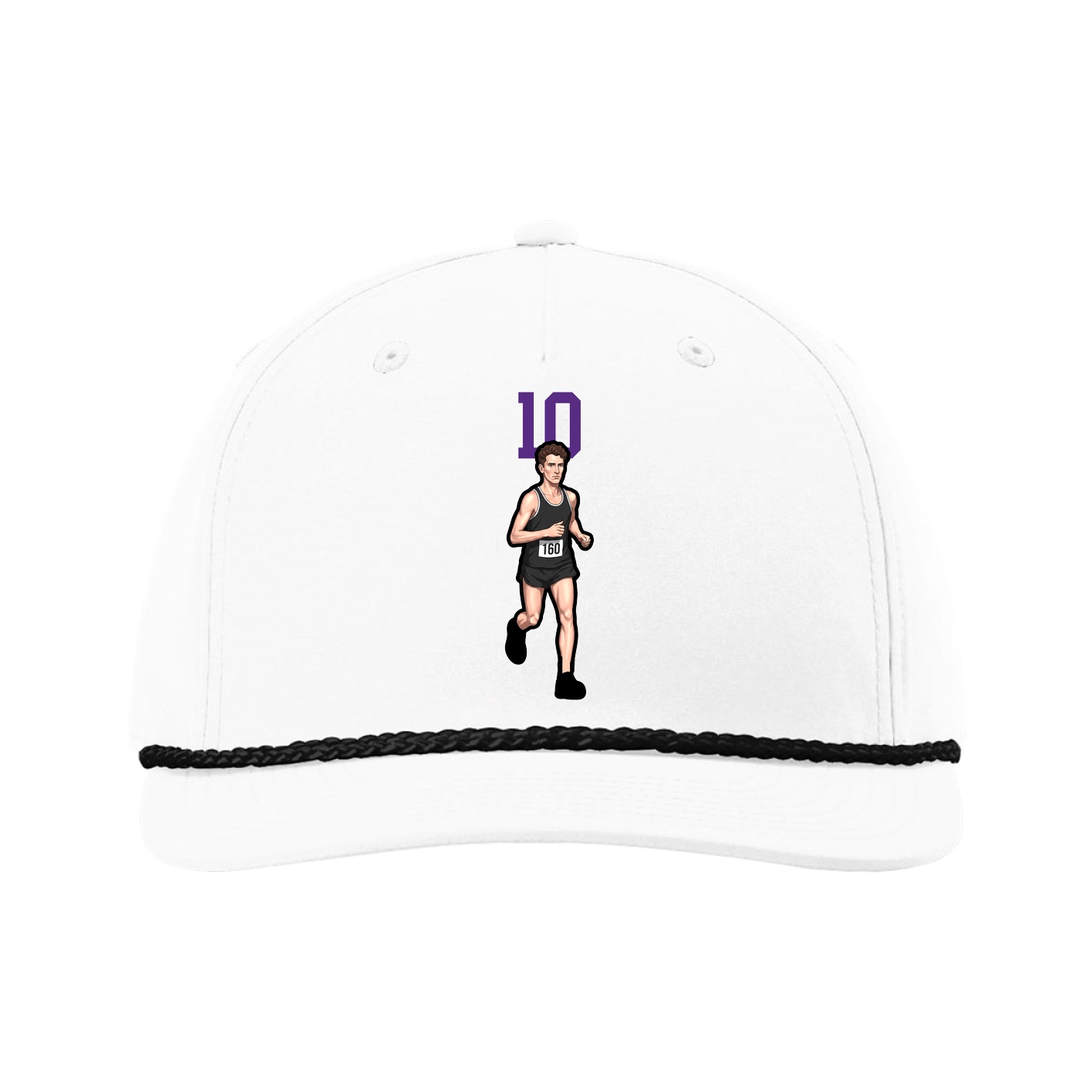 Five-Panel Classic Rope Cap — Number Top in White