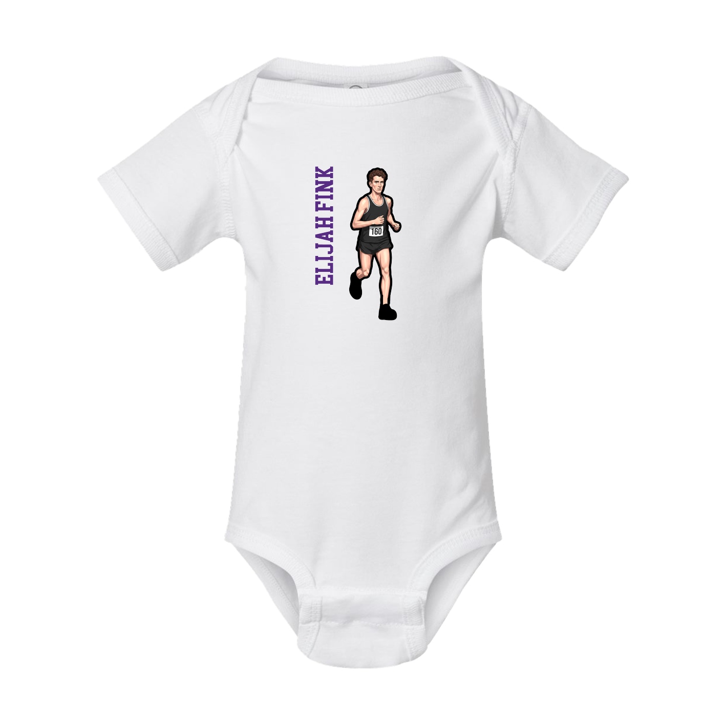 Baby Onesie — Name Vertical in White