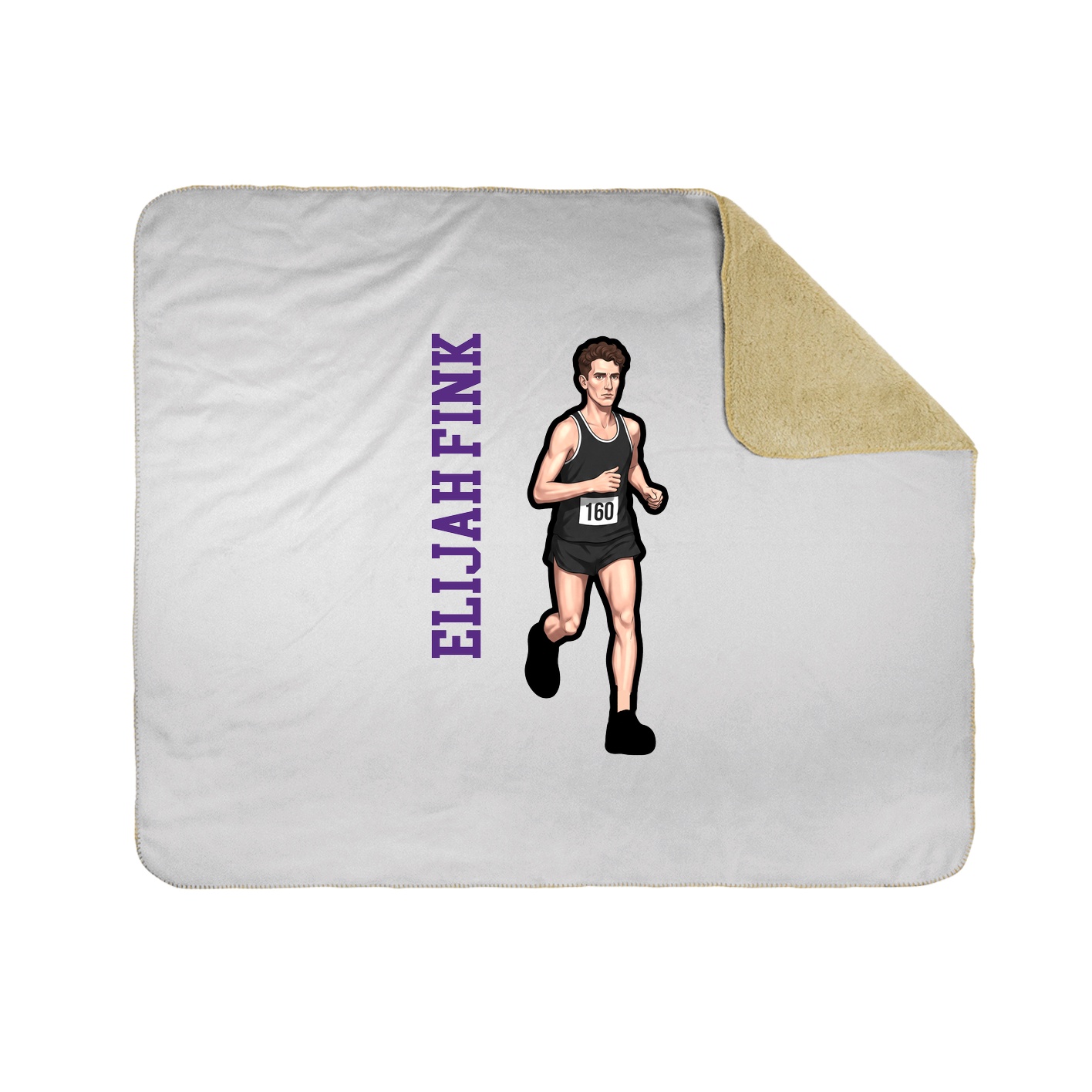 Throw Blanket — Name Vertical in White