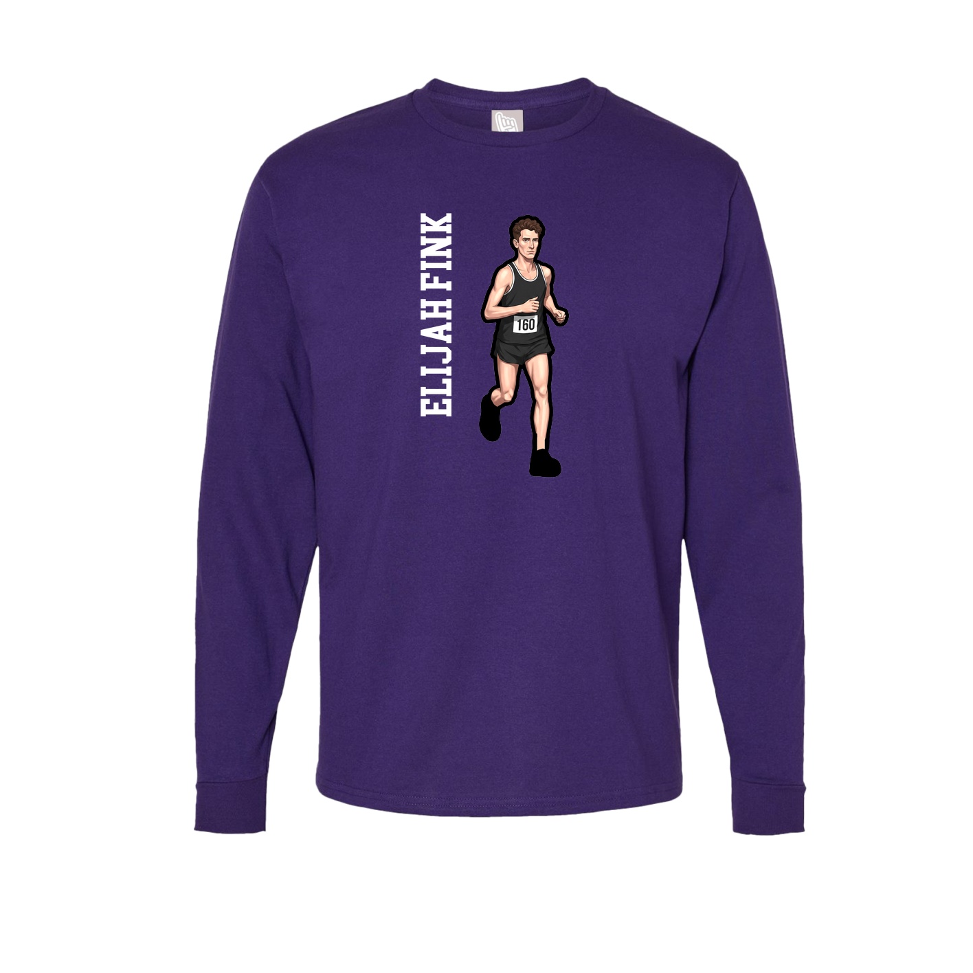 Long Sleeve Tee — Name Vertical in Purple