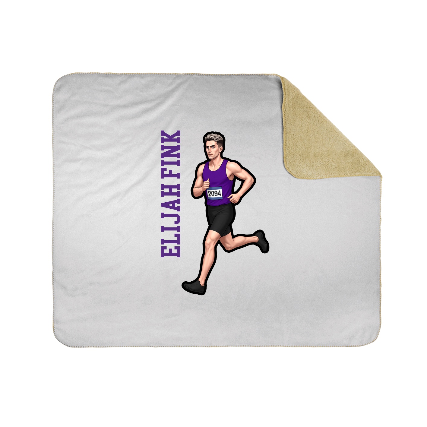 Throw Blanket — Name Vertical in White