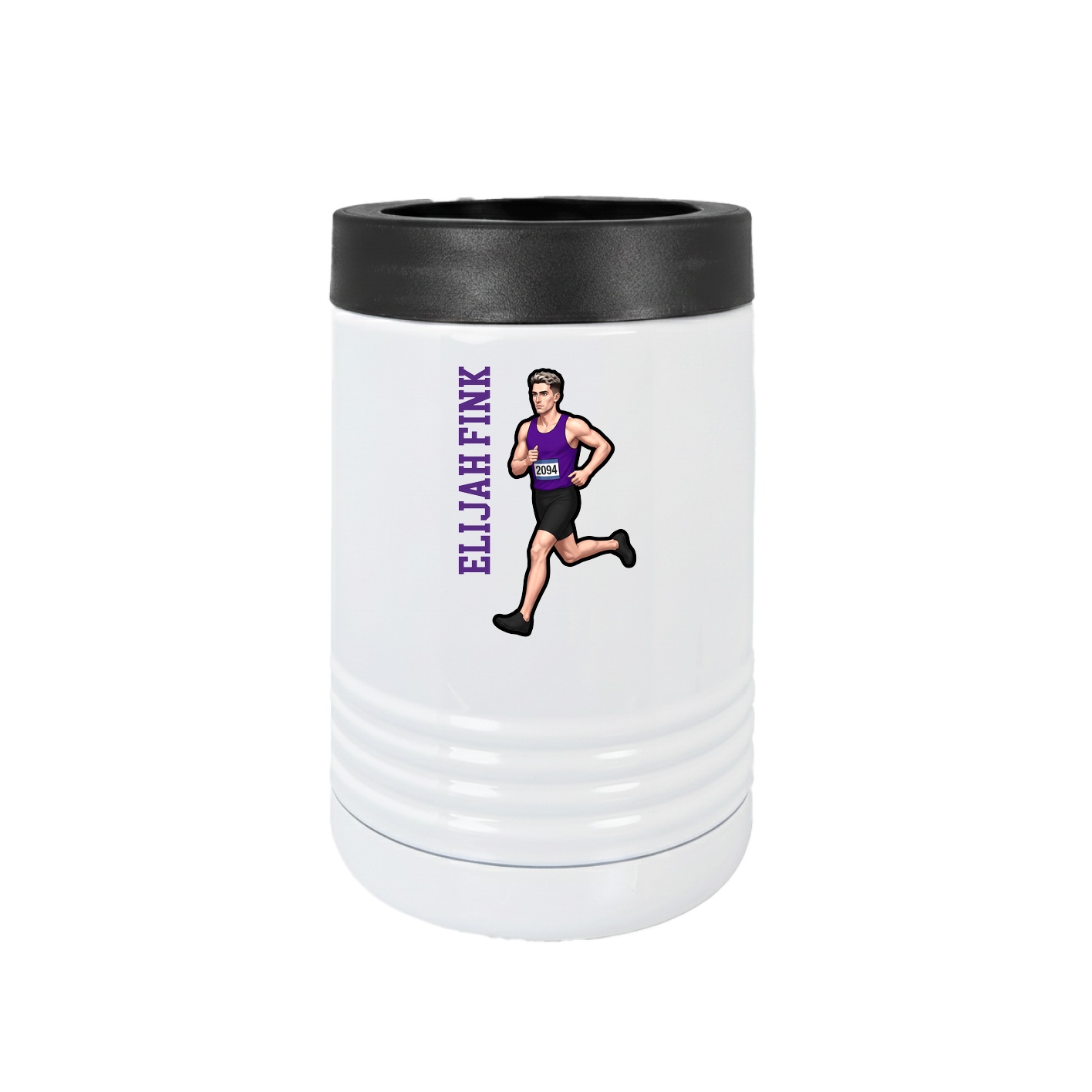 Beverage Holder — Name Vertical in White