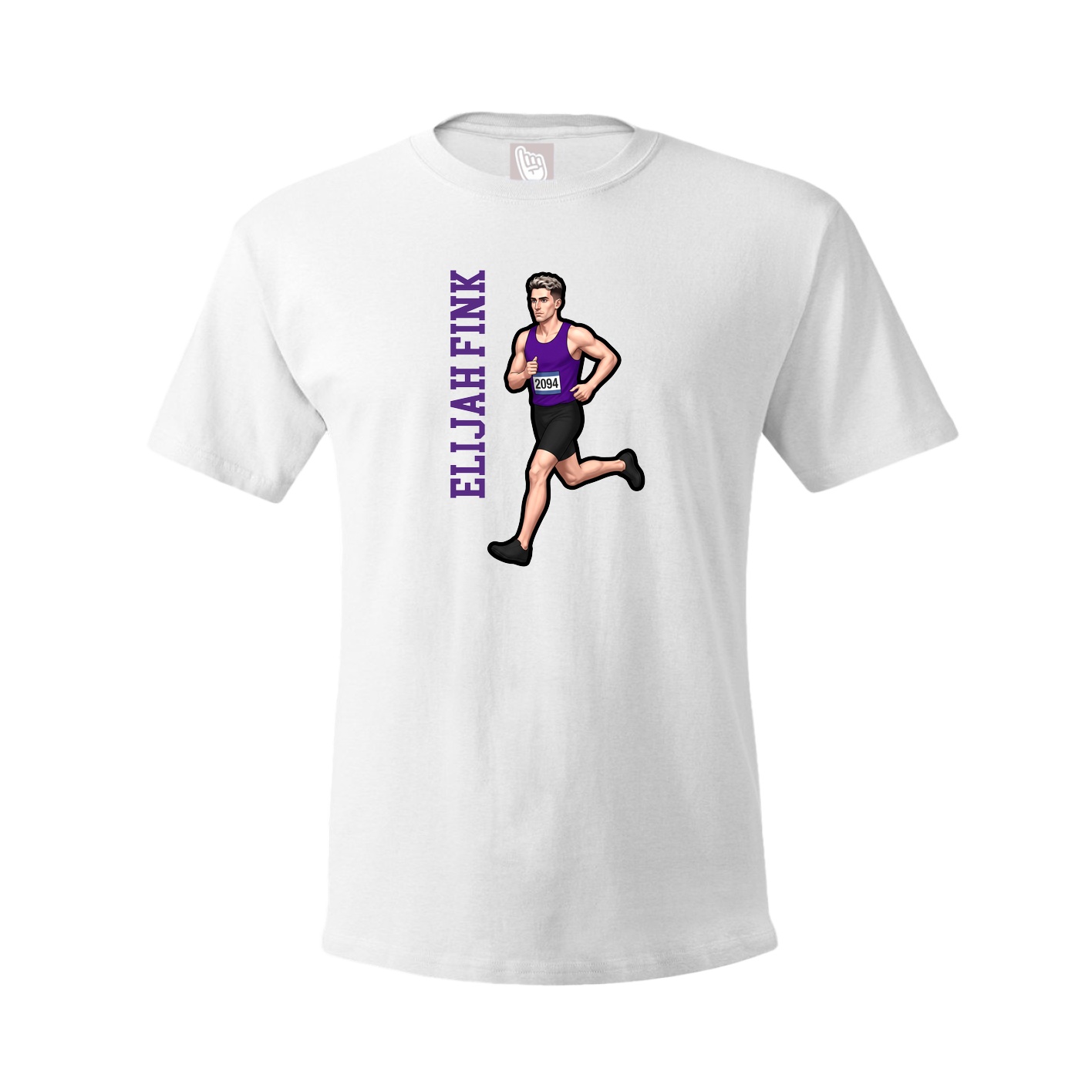 Tee — Name Vertical in White