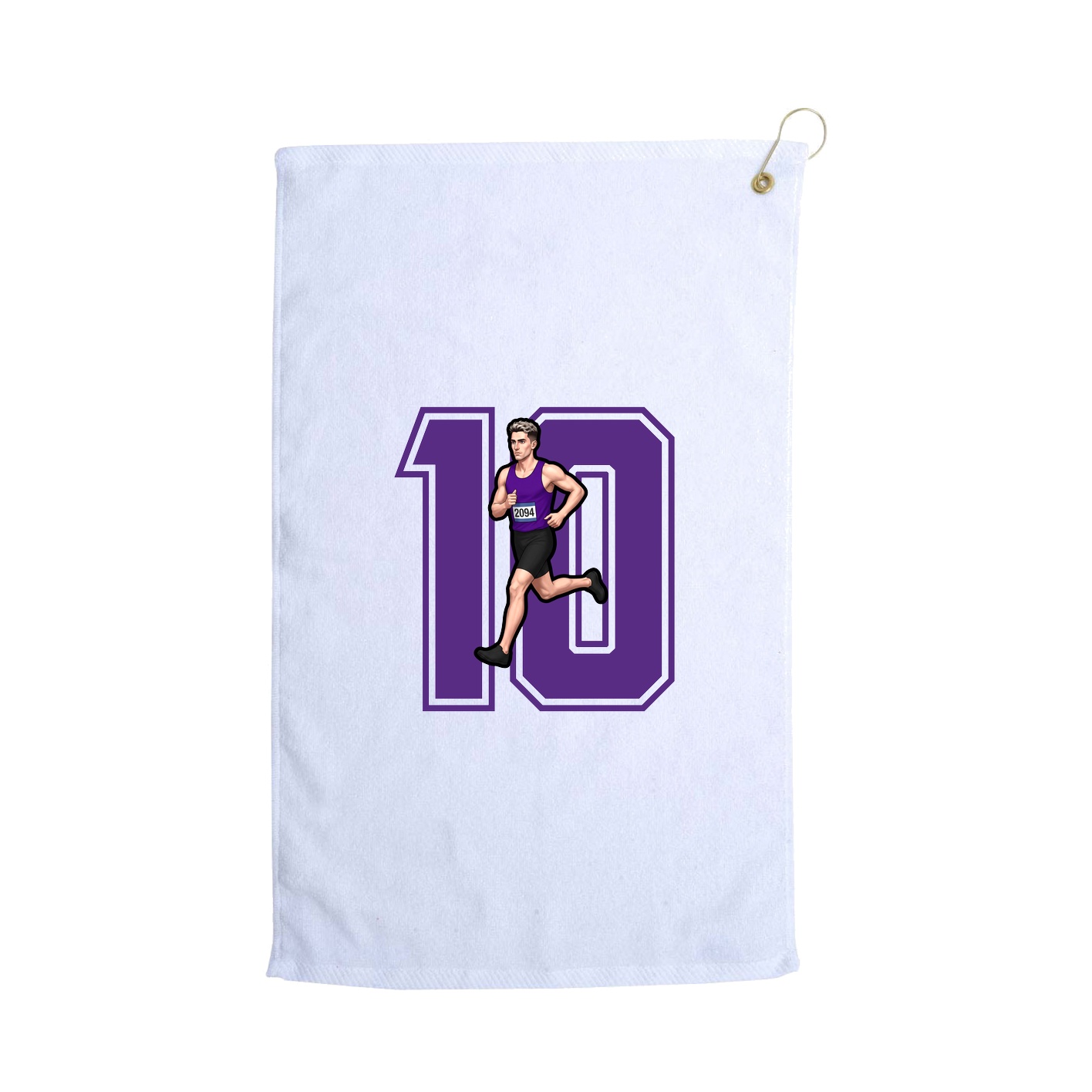 Golf Towel — Number in White