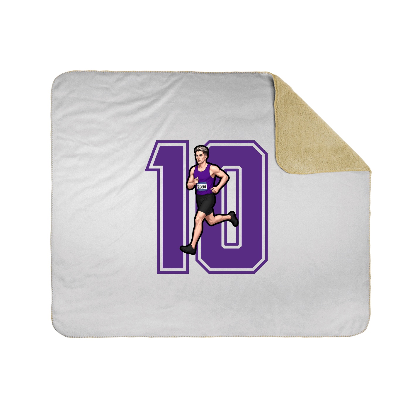 Throw Blanket — Number in White