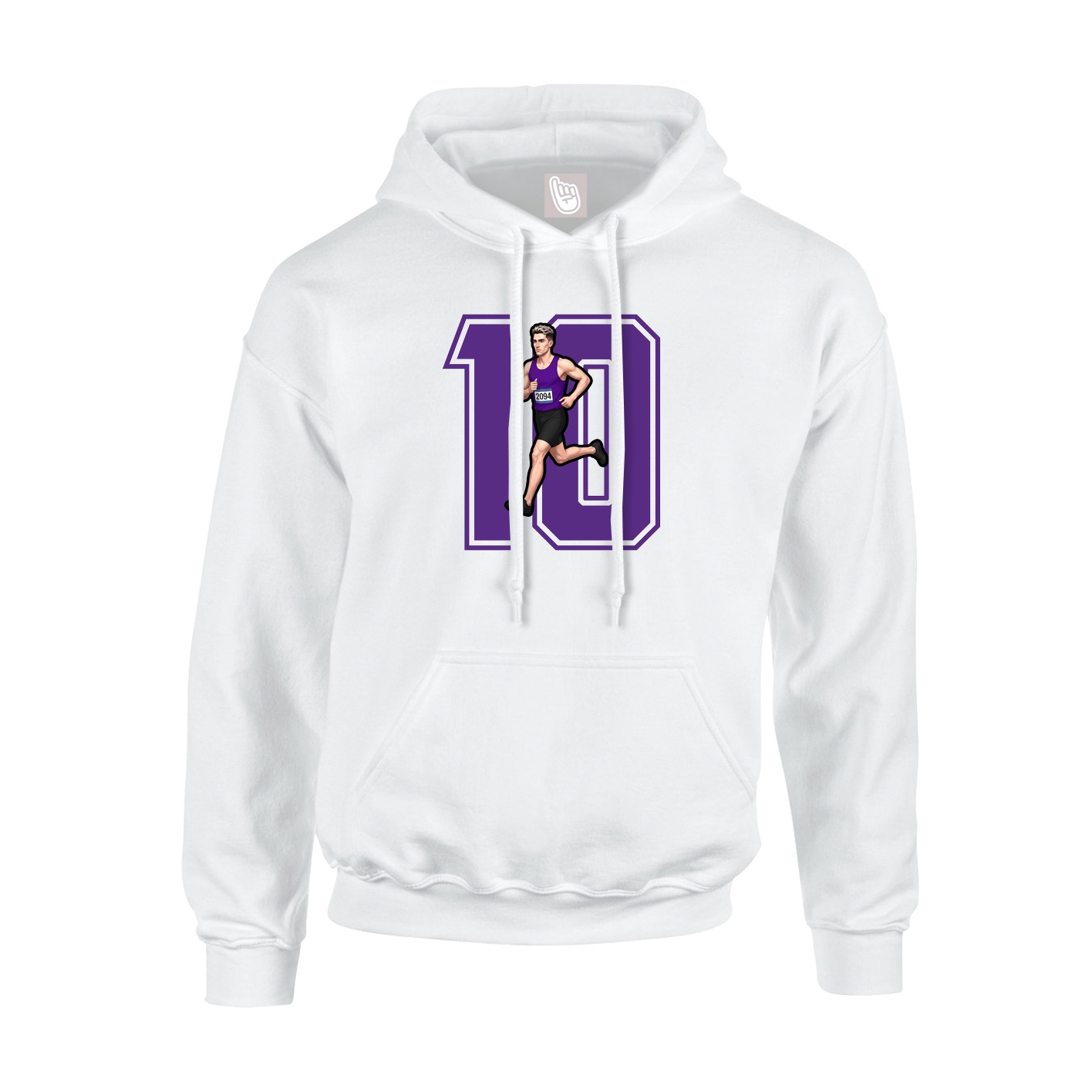 Hoodie — Number in White