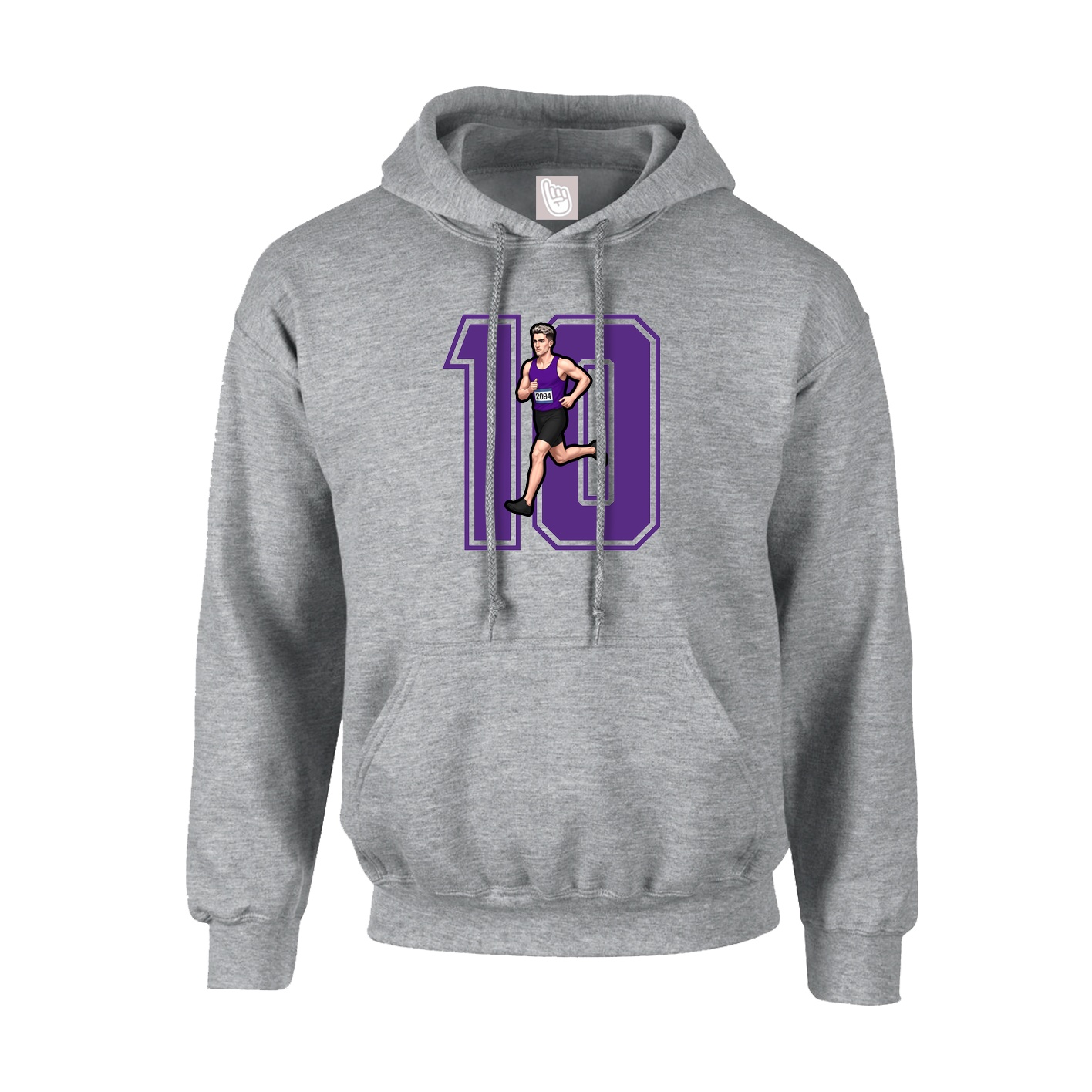 Youth Hoodie — Number in Grey