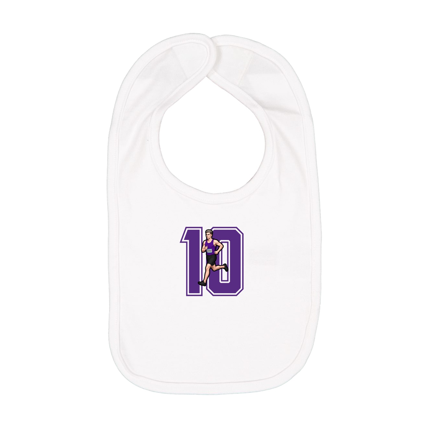 Infant Bib — Number in White