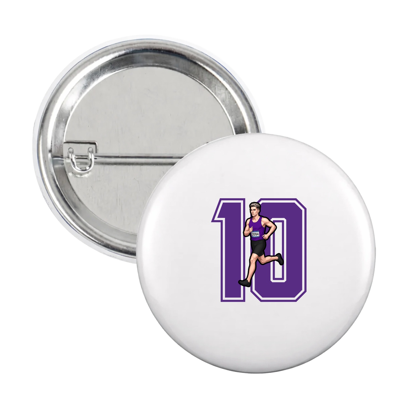 Game Day Button — Number in White