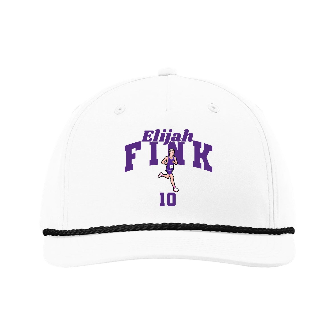 Five-Panel Classic Rope Cap — Signature Arch in White